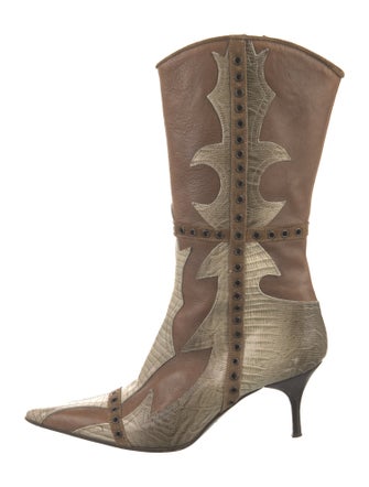 Just Cavalli Leather Western Boots