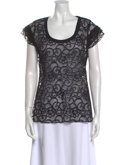 Just Cavalli Lace Pattern Scoop Neck Blouse