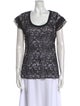 Just Cavalli Lace Pattern Scoop Neck Blouse