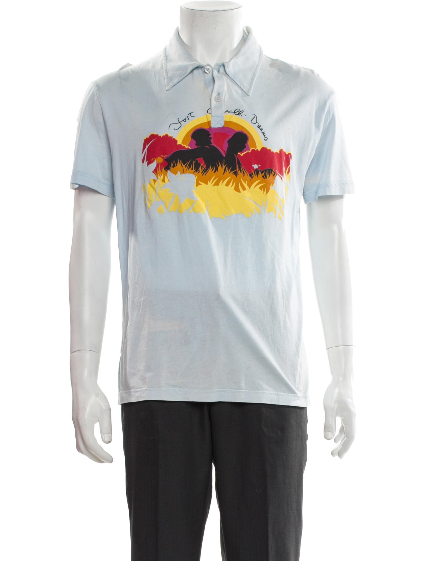 Just Cavalli Graphic Print Crew Neck Polo Shirt