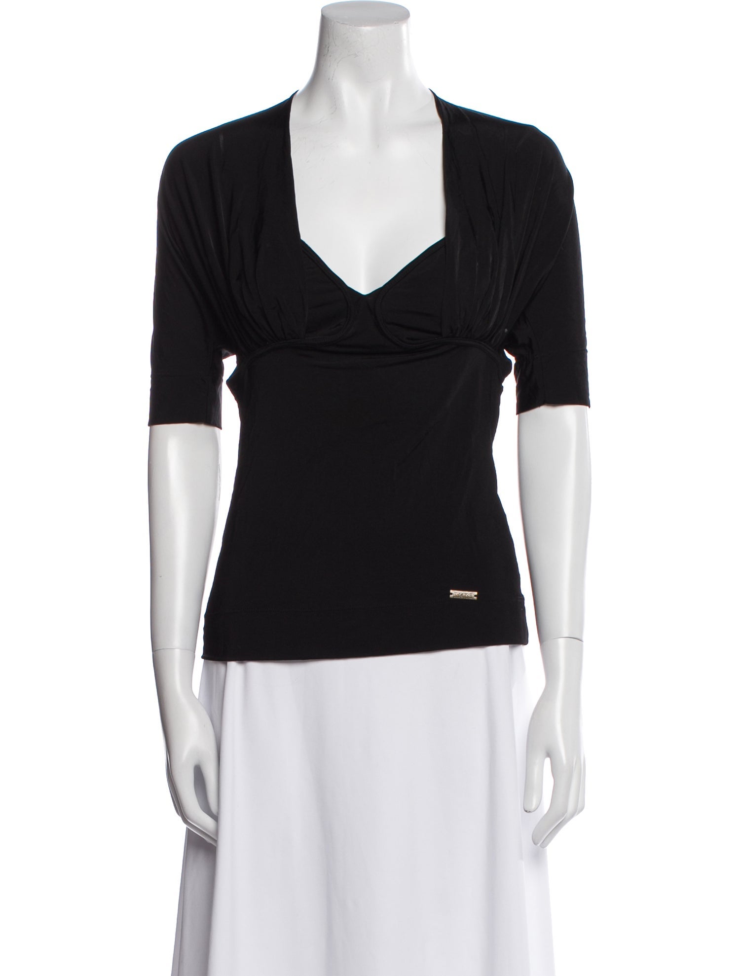 Just Cavalli Cowl Neck Short Sleeve Top w/ Tags