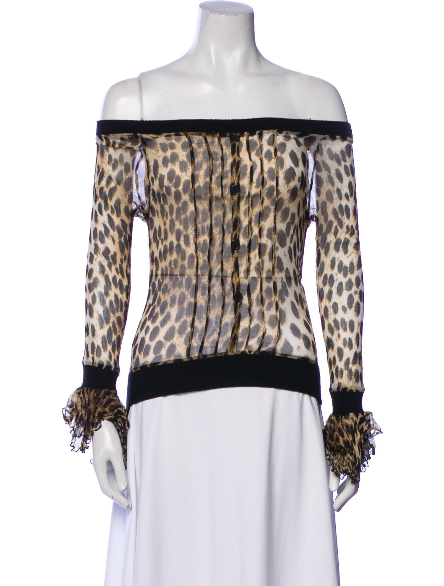 Just Cavalli Animal Print Off-The-Shoulder Top