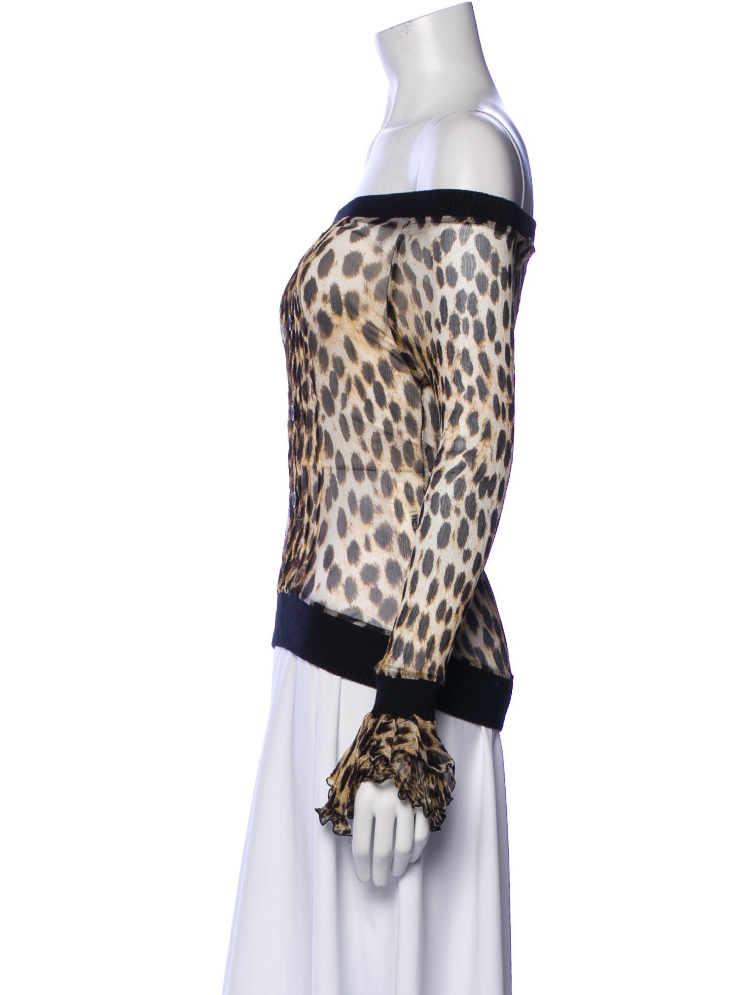 Just Cavalli Animal Print Off-The-Shoulder Top