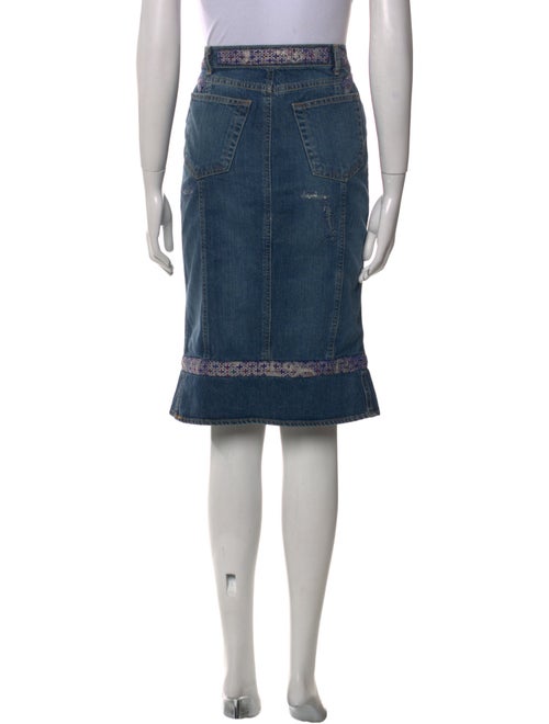 Just Cavalli Distressed Accents Knee-Length Skirt