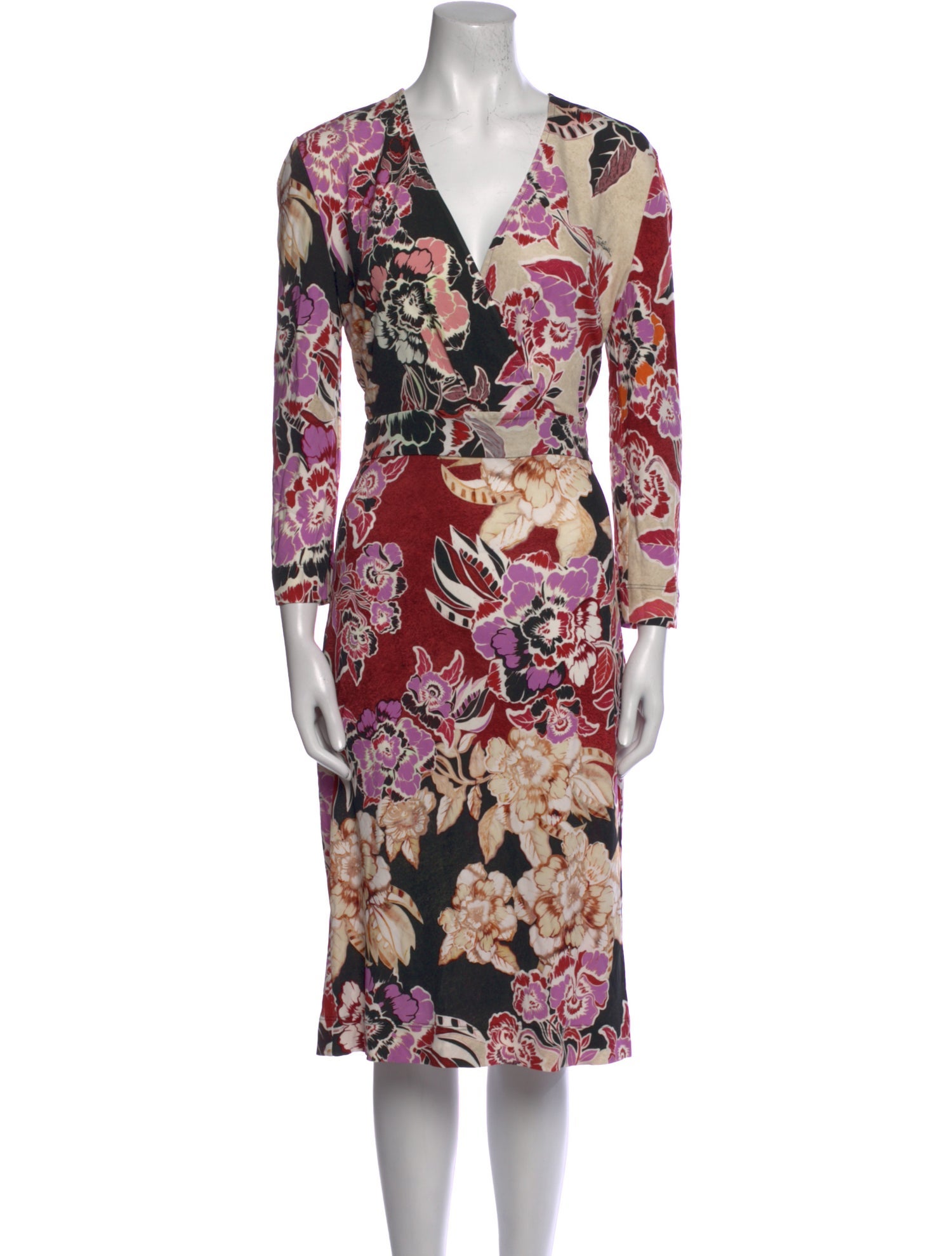 Just Cavalli Floral Print Midi Length Dress