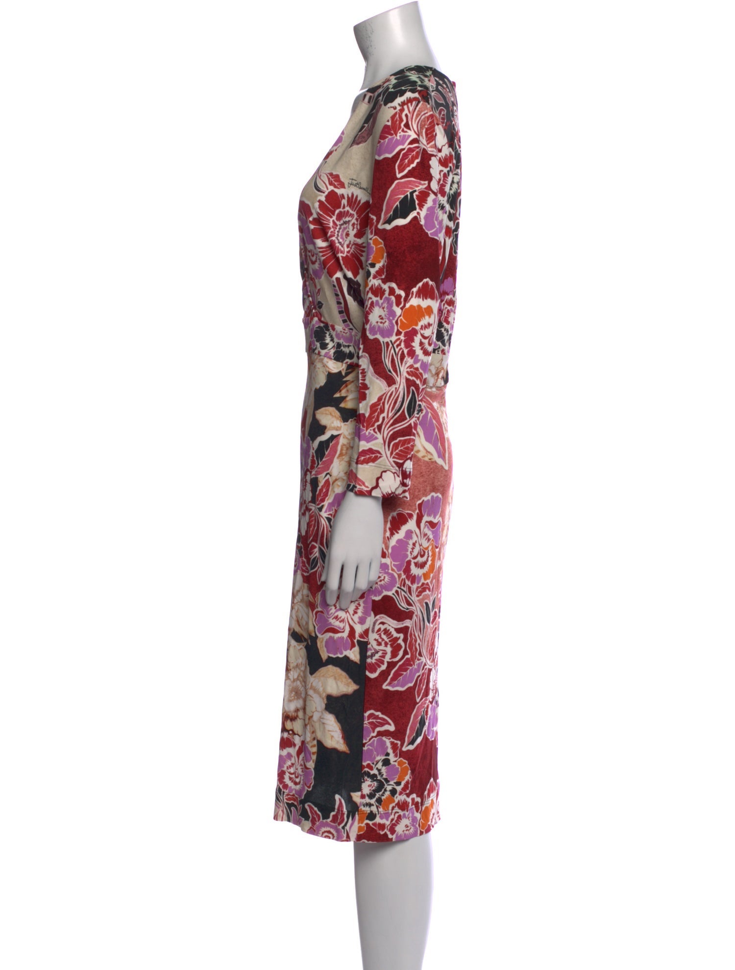 Just Cavalli Floral Print Midi Length Dress