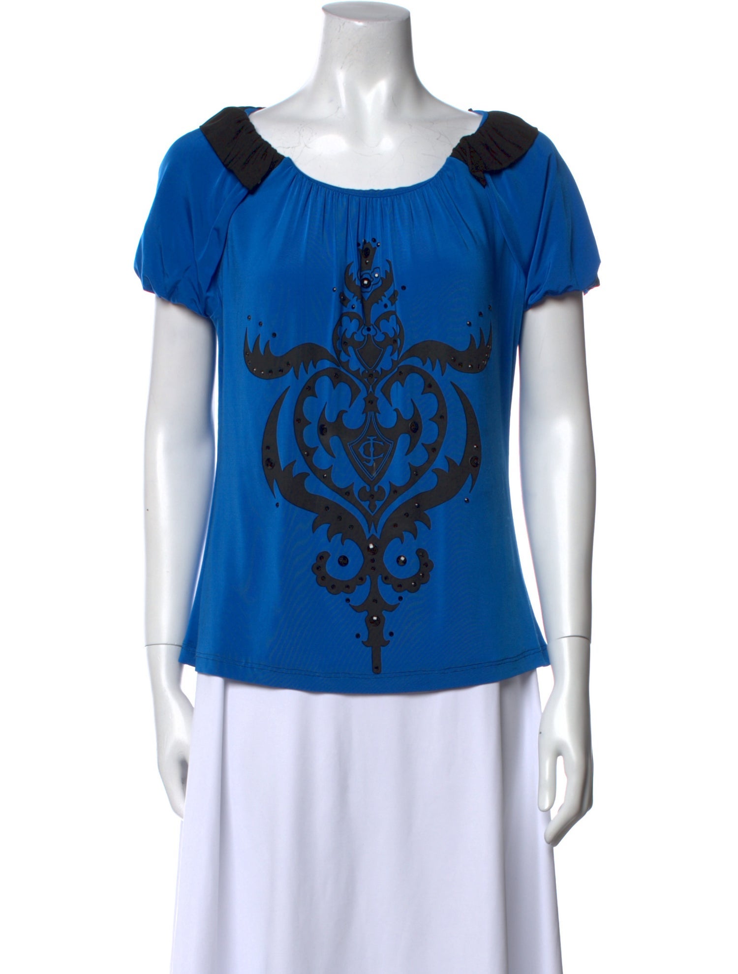 Just Cavalli Printed Scoop Neck T-Shirt