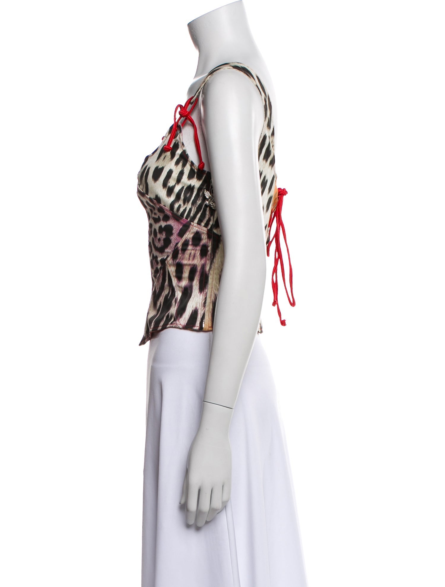 Just Cavalli Animal Print Square Neckline Crop Top