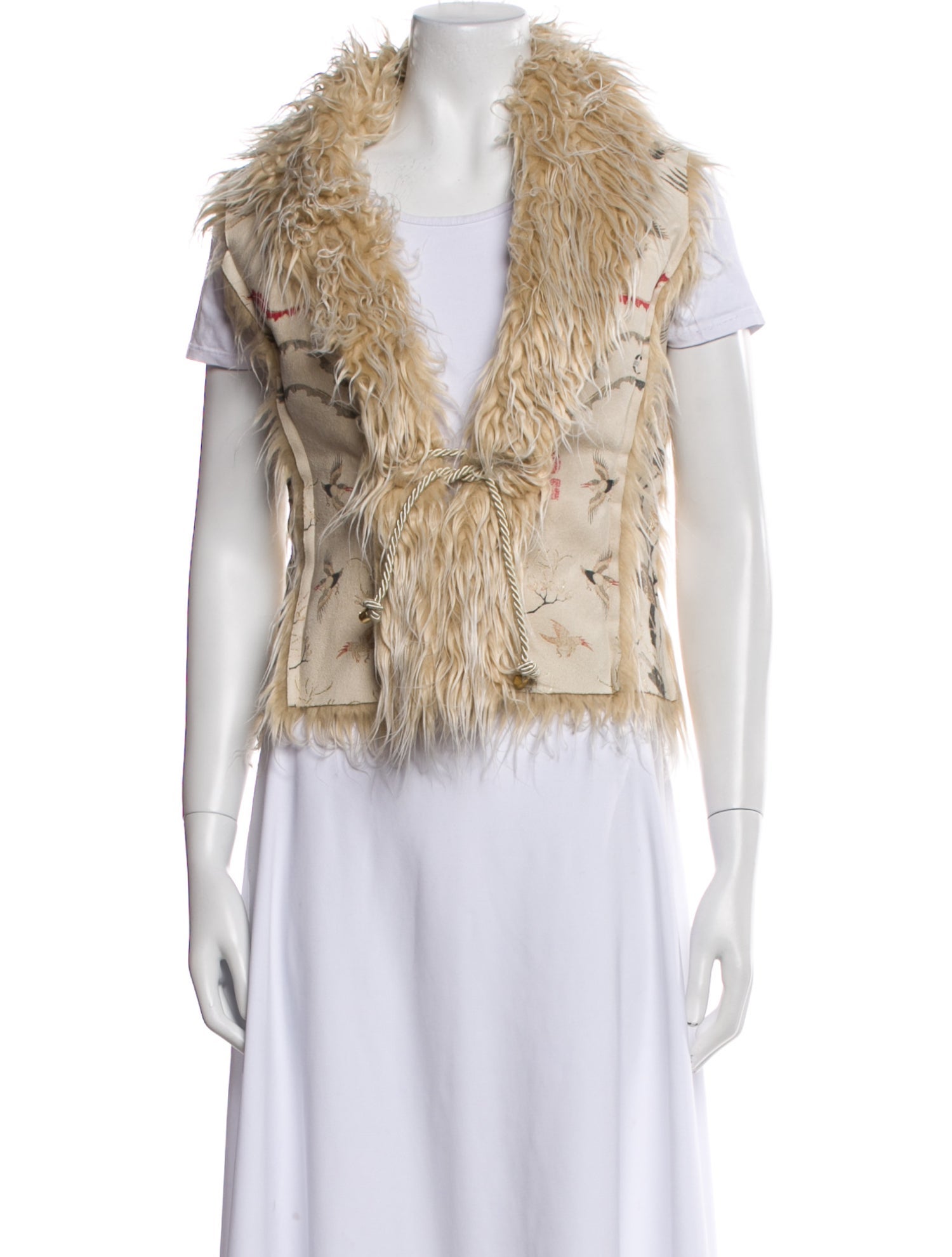 Just Cavalli Faux Fur Printed Vest