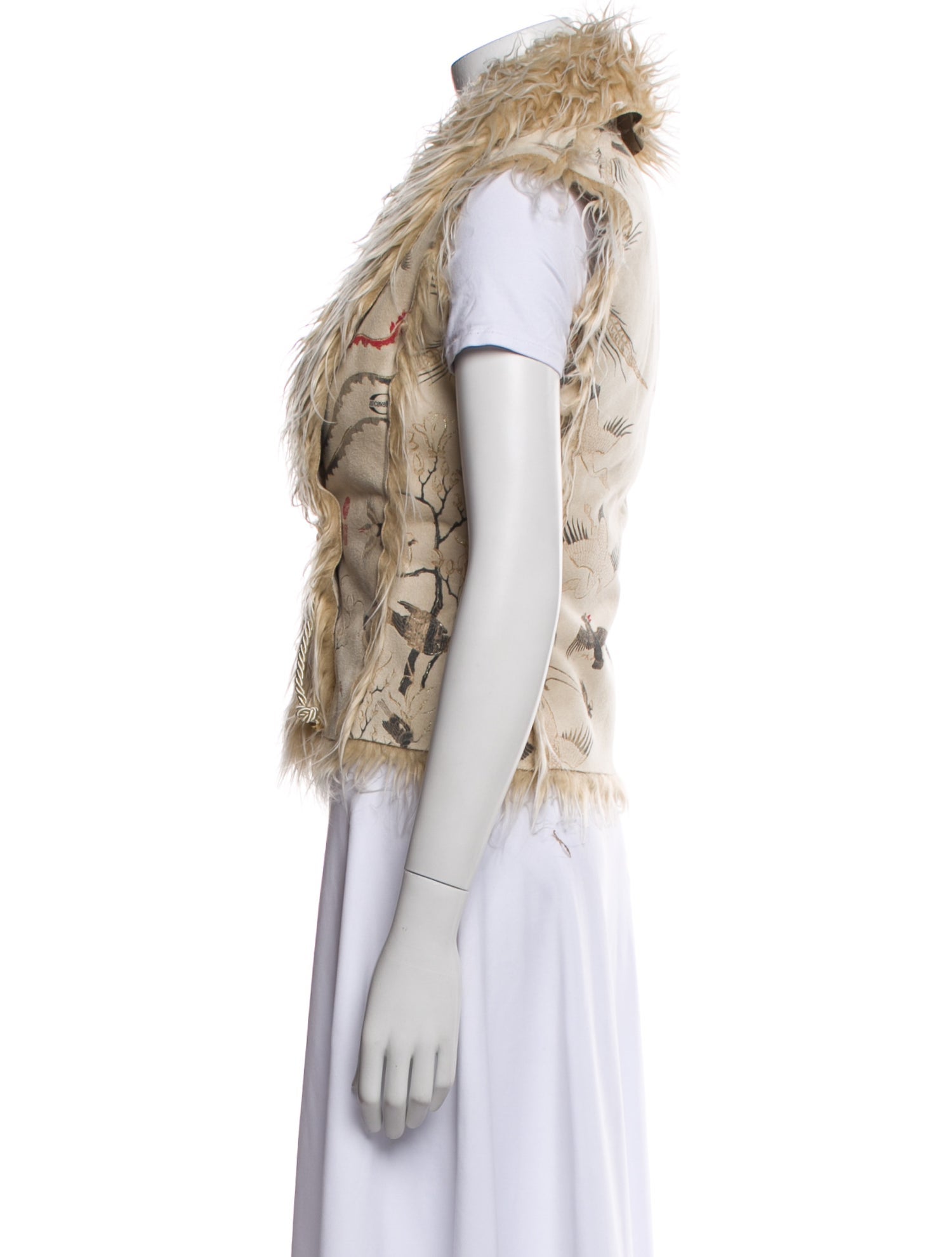 Just Cavalli Faux Fur Printed Vest