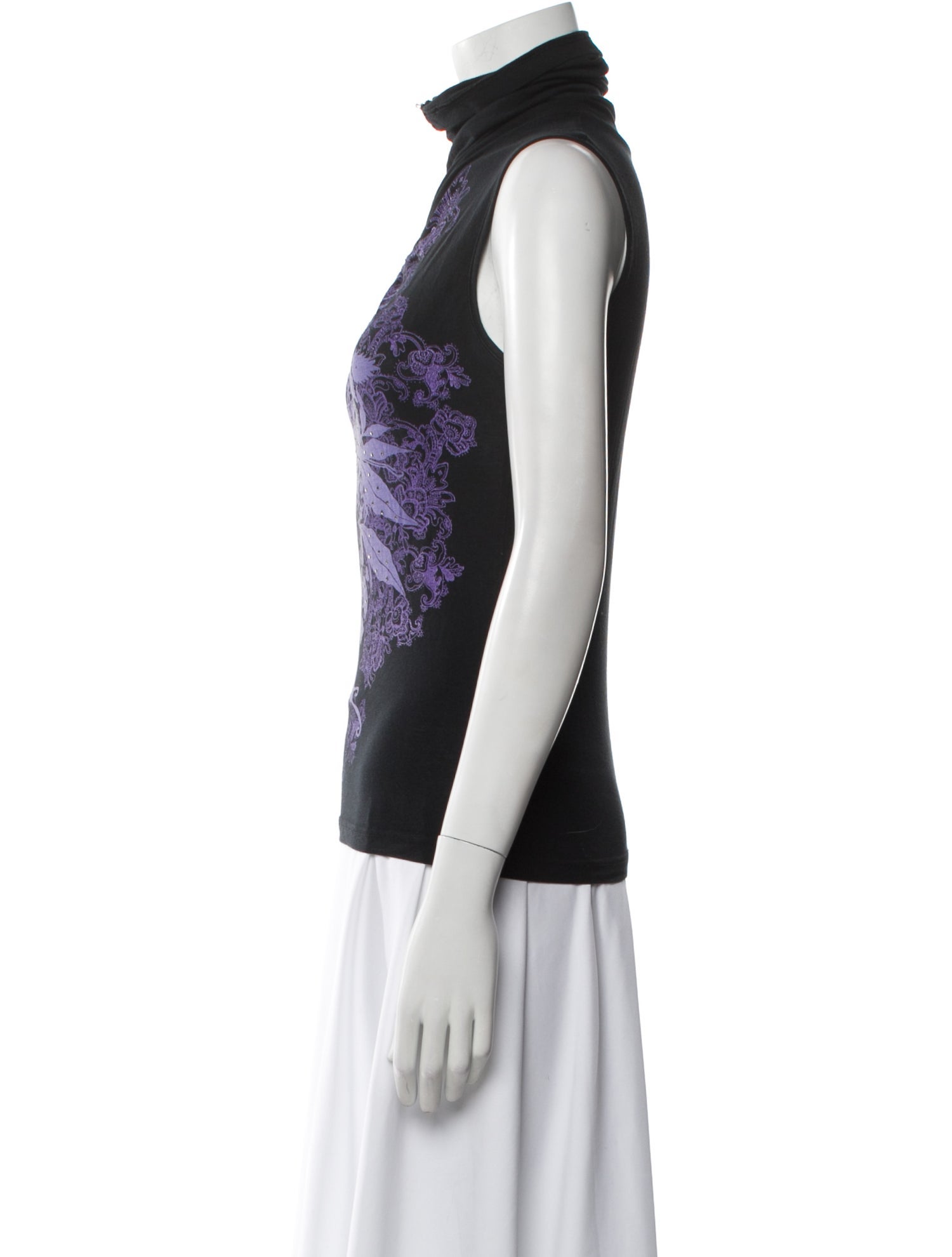 Just Cavalli Floral Print Turtleneck Top