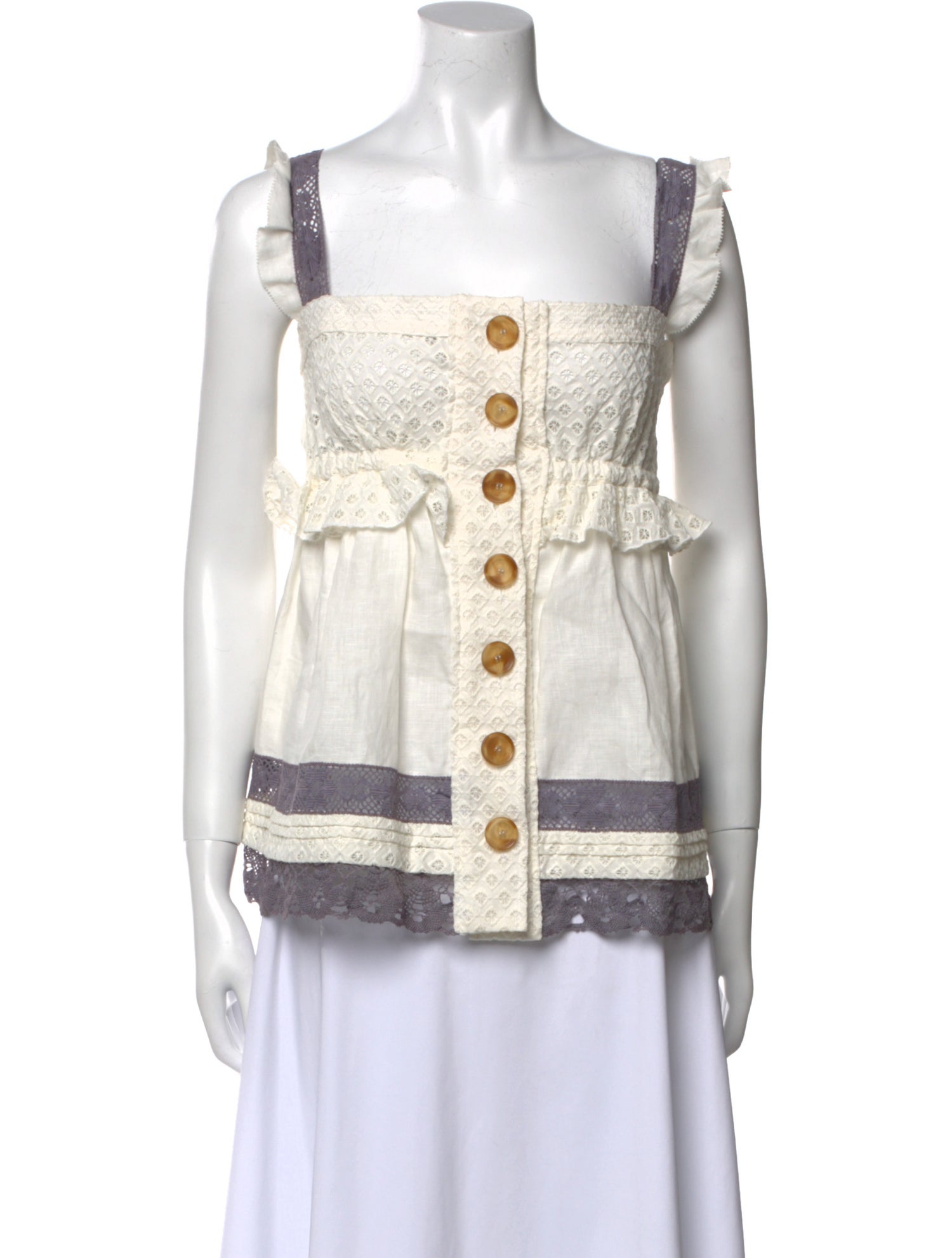 Just Cavalli Striped Square Neckline Blouse