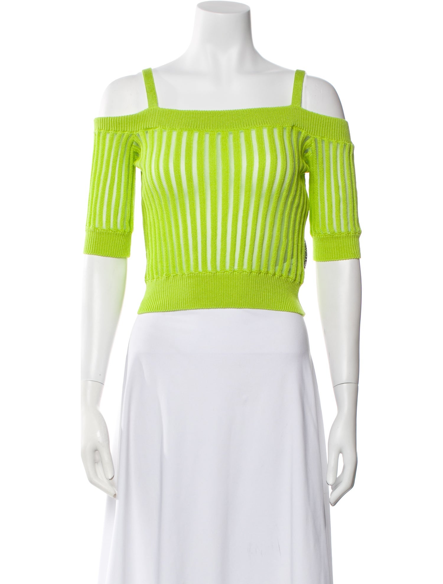 Just Cavalli Square Neckline Short Sleeve Crop Top