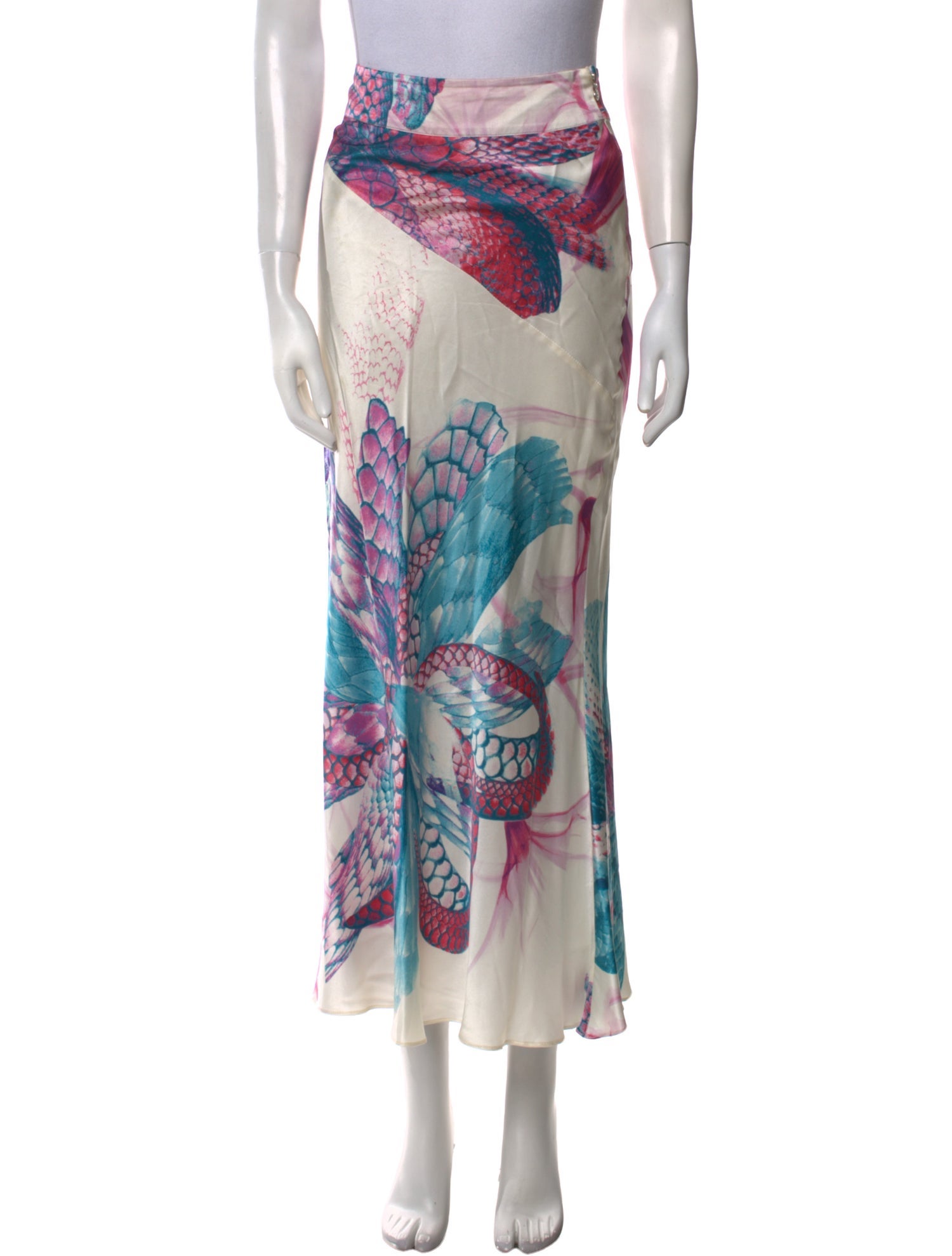 Just Cavalli Silk Midi Length Skirt
