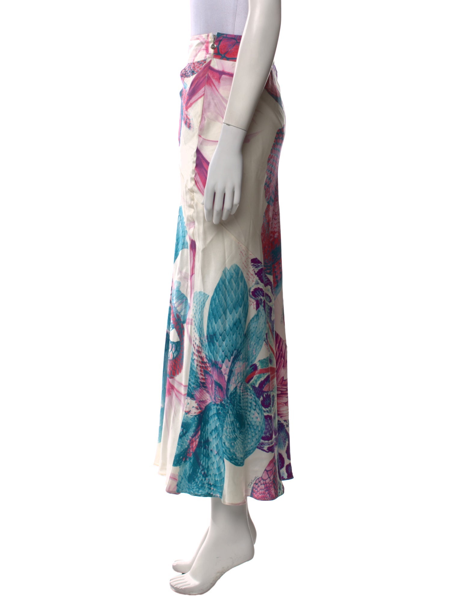 Just Cavalli Silk Midi Length Skirt