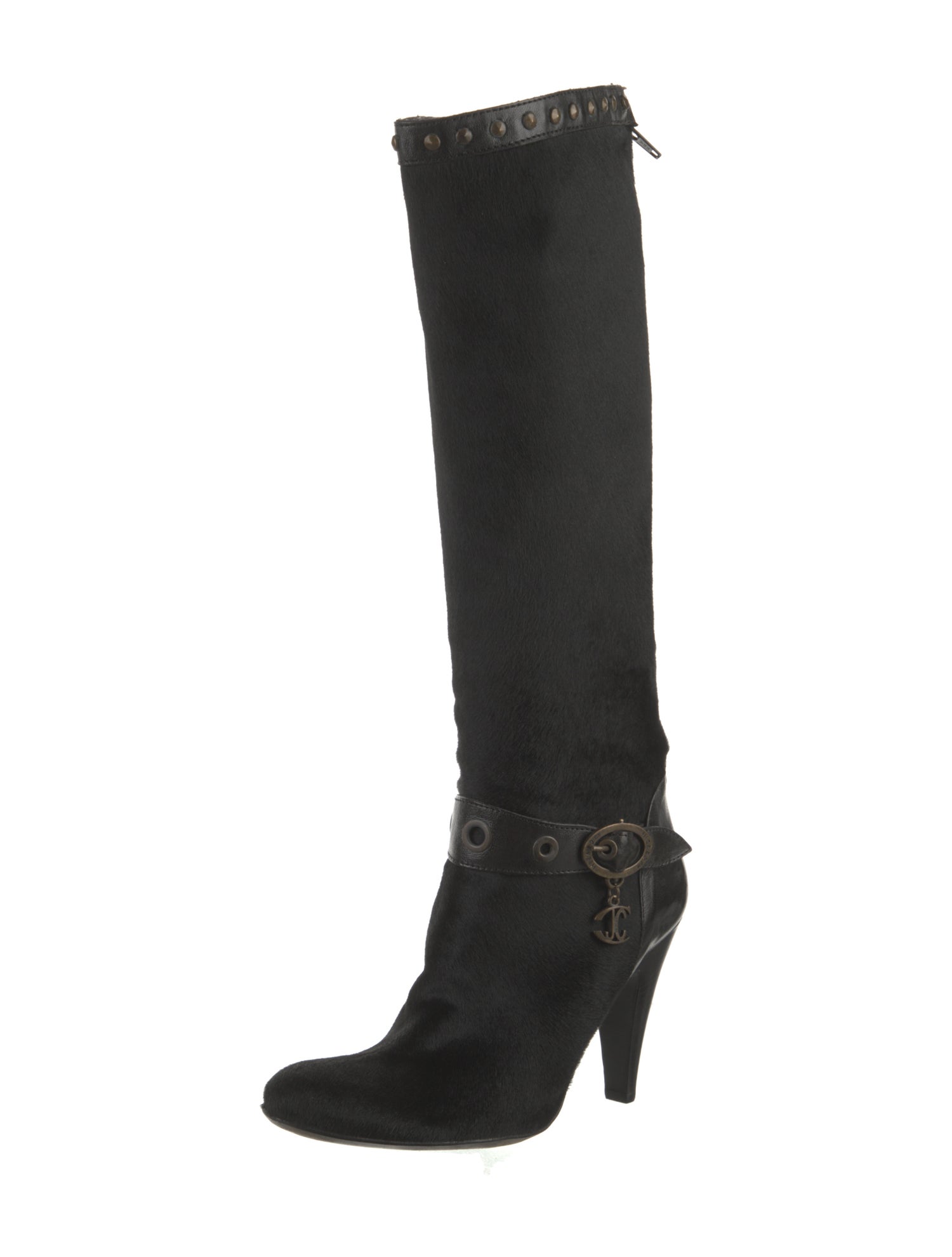 Just Cavalli Ponyhair Studded Accents Boots