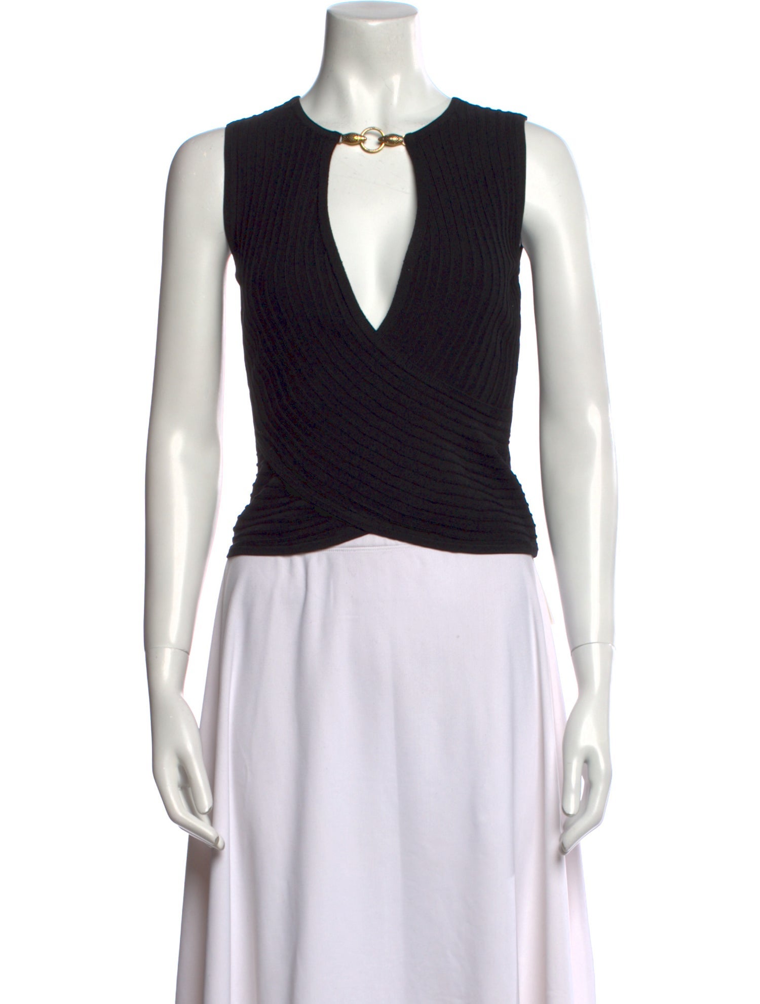 Just Cavalli V-Neck Sleeveless Crop Top