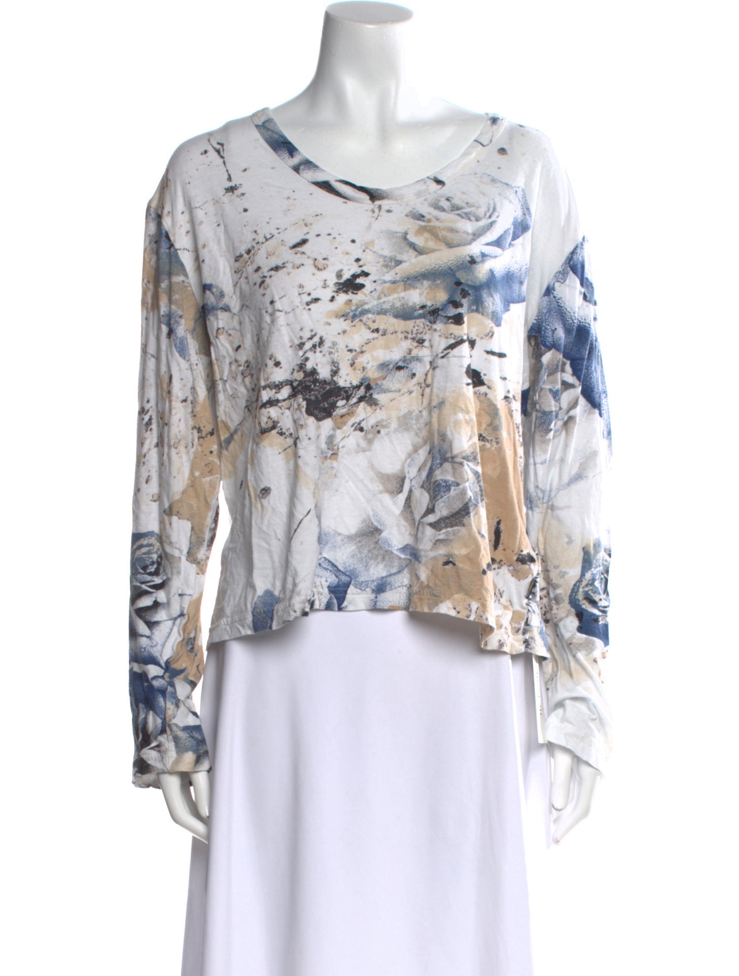 Just Cavalli Printed Bateau Neckline Blouse