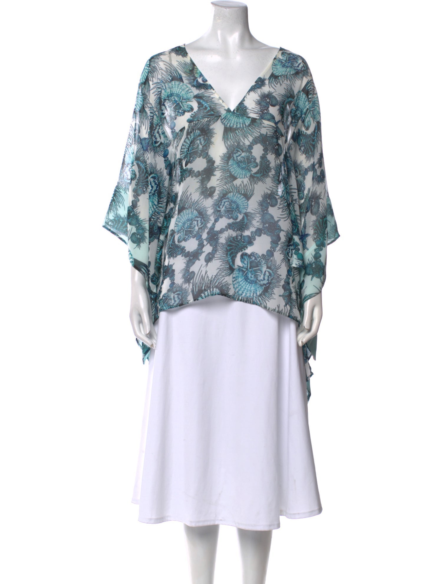 Just Cavalli Floral Print V-Neck Blouse