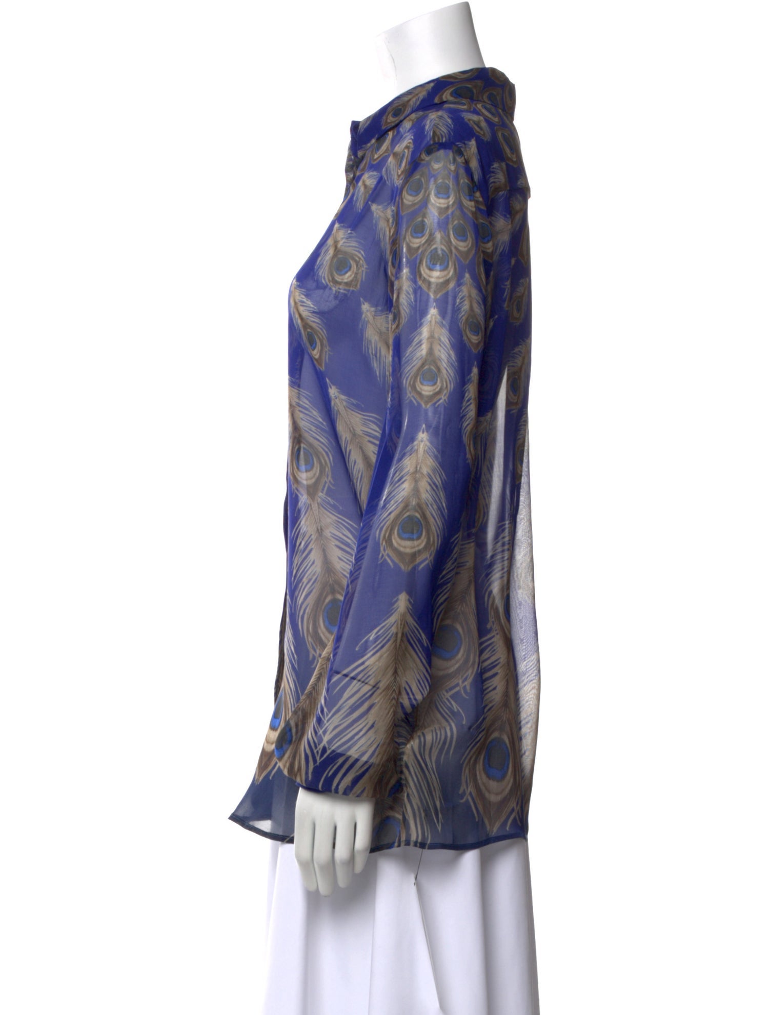 Just Cavalli Silk Printed Button-Up Top