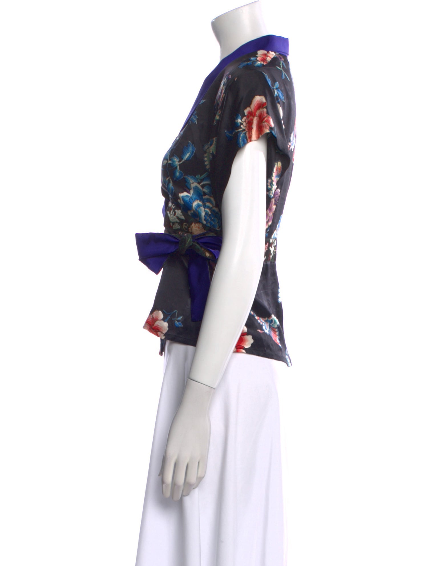 Just Cavalli Floral Print V-Neck Blouse