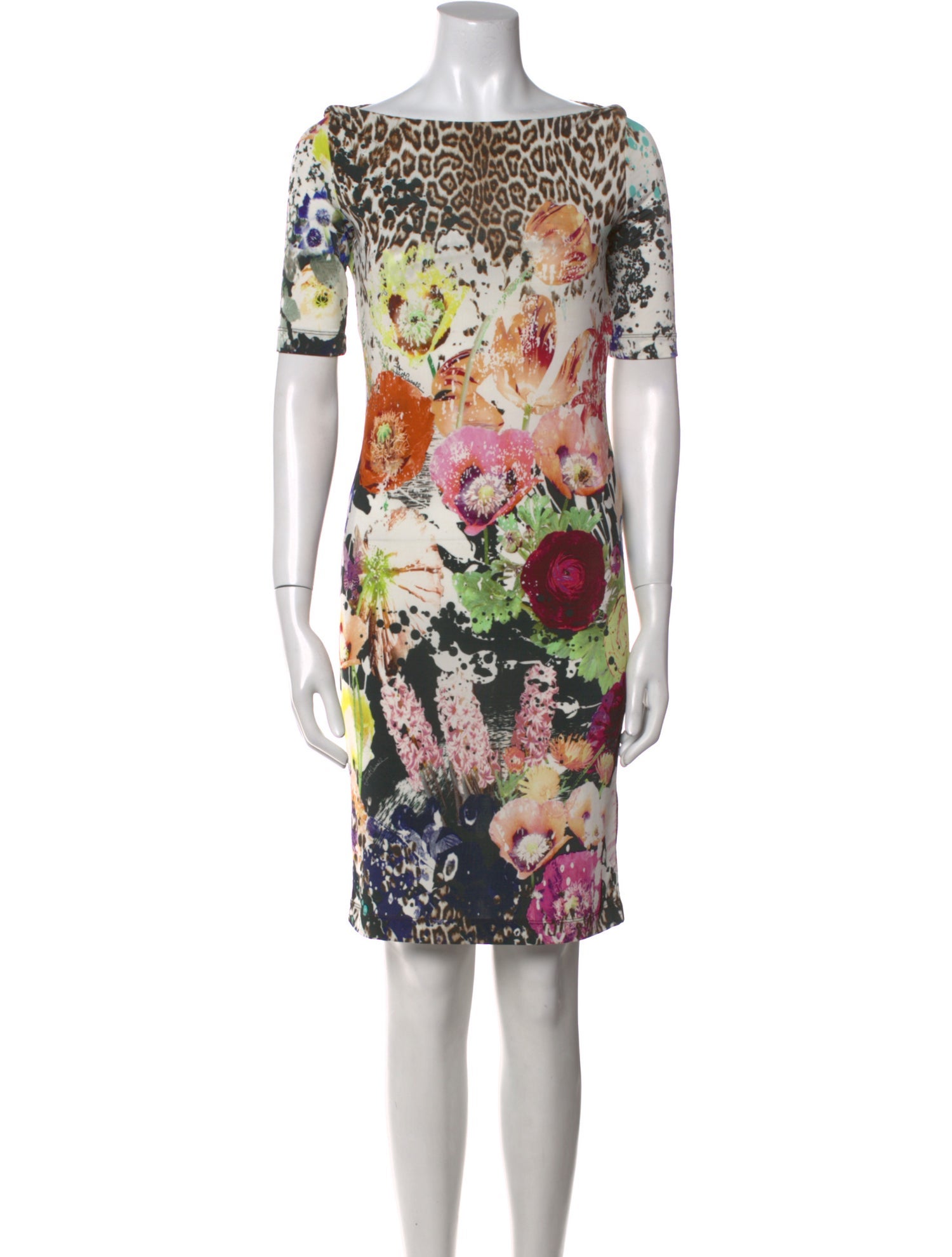 Just Cavalli Floral Print Knee-Length Dress