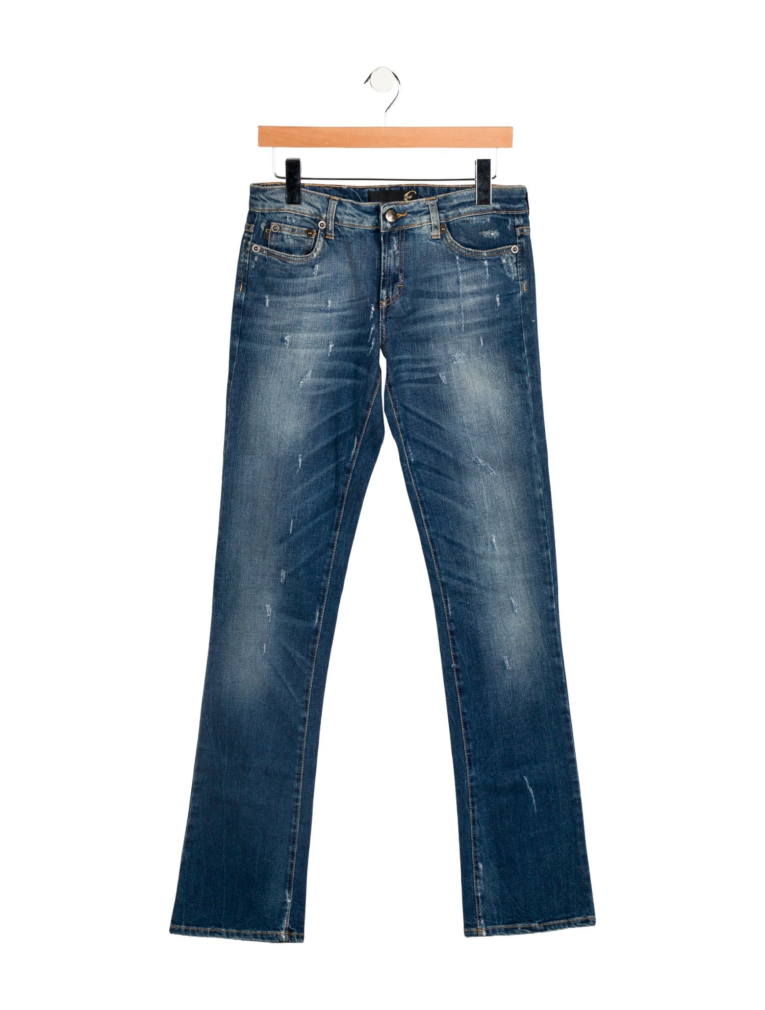 Just Cavalli Mid-Rise Straight Leg Jeans