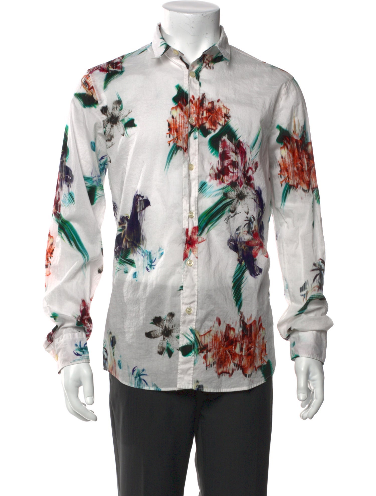 Just Cavalli Floral Print Long Sleeve Shirt