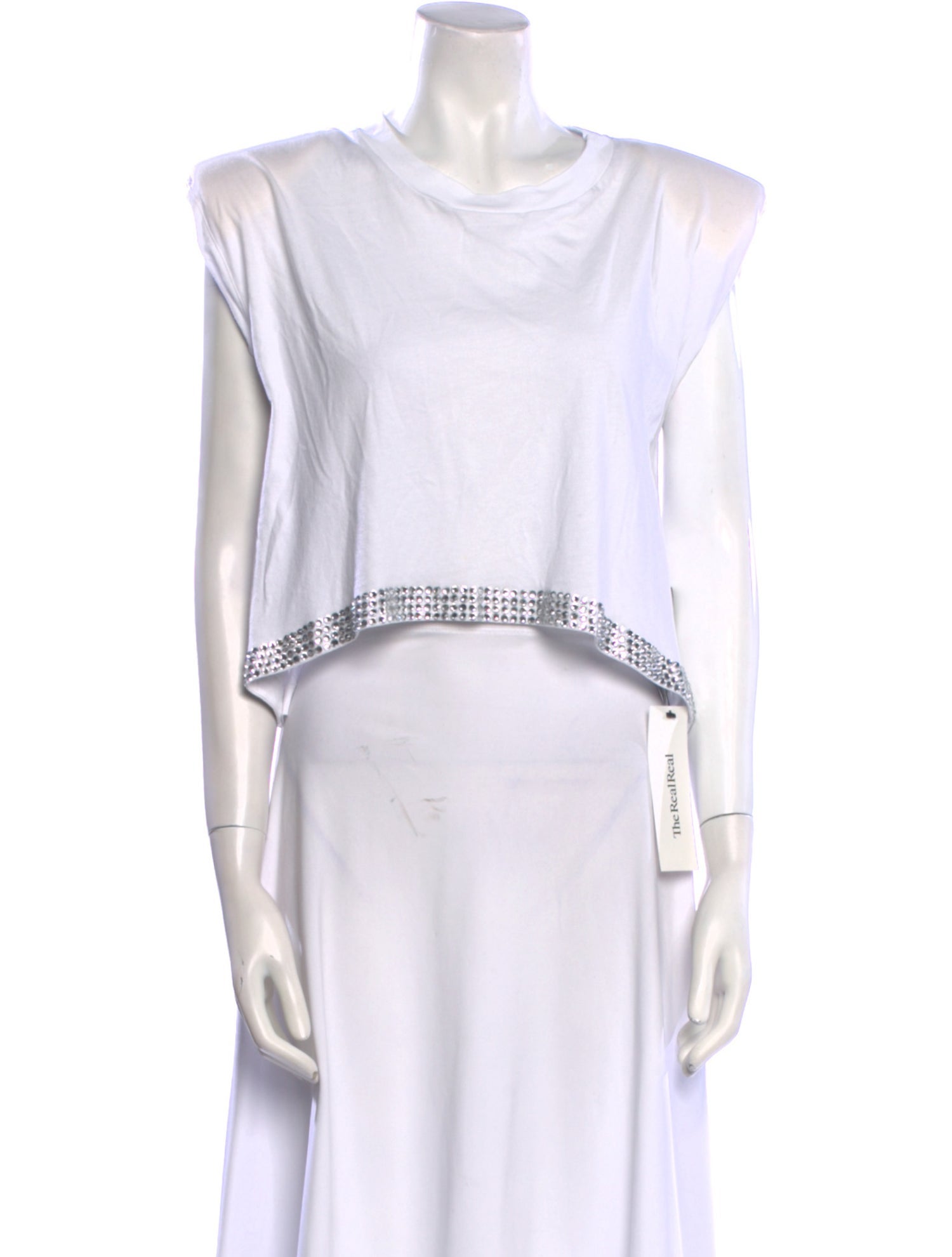 Just Cavalli Bateau Neckline Short Sleeve Crop Top