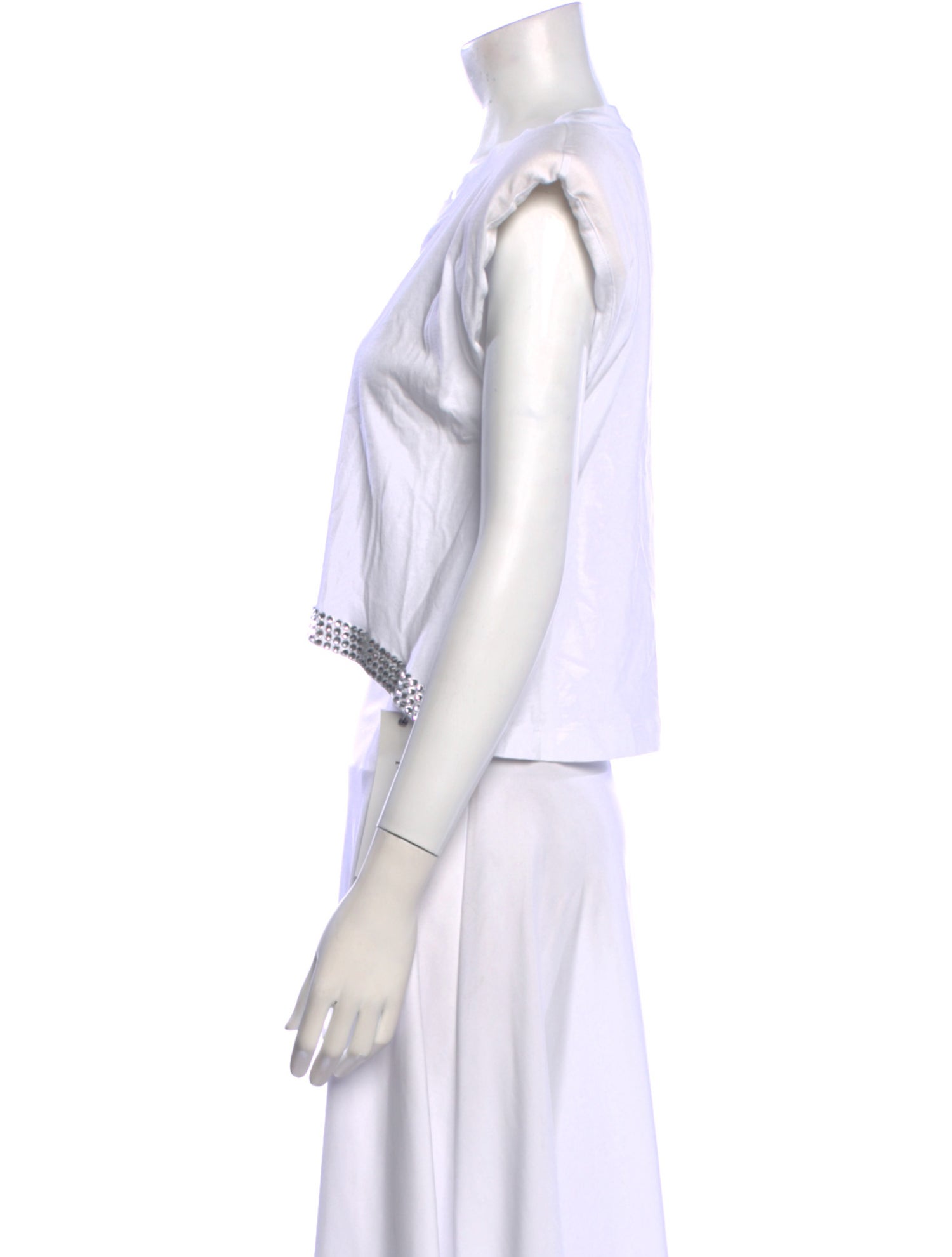 Just Cavalli Bateau Neckline Short Sleeve Crop Top