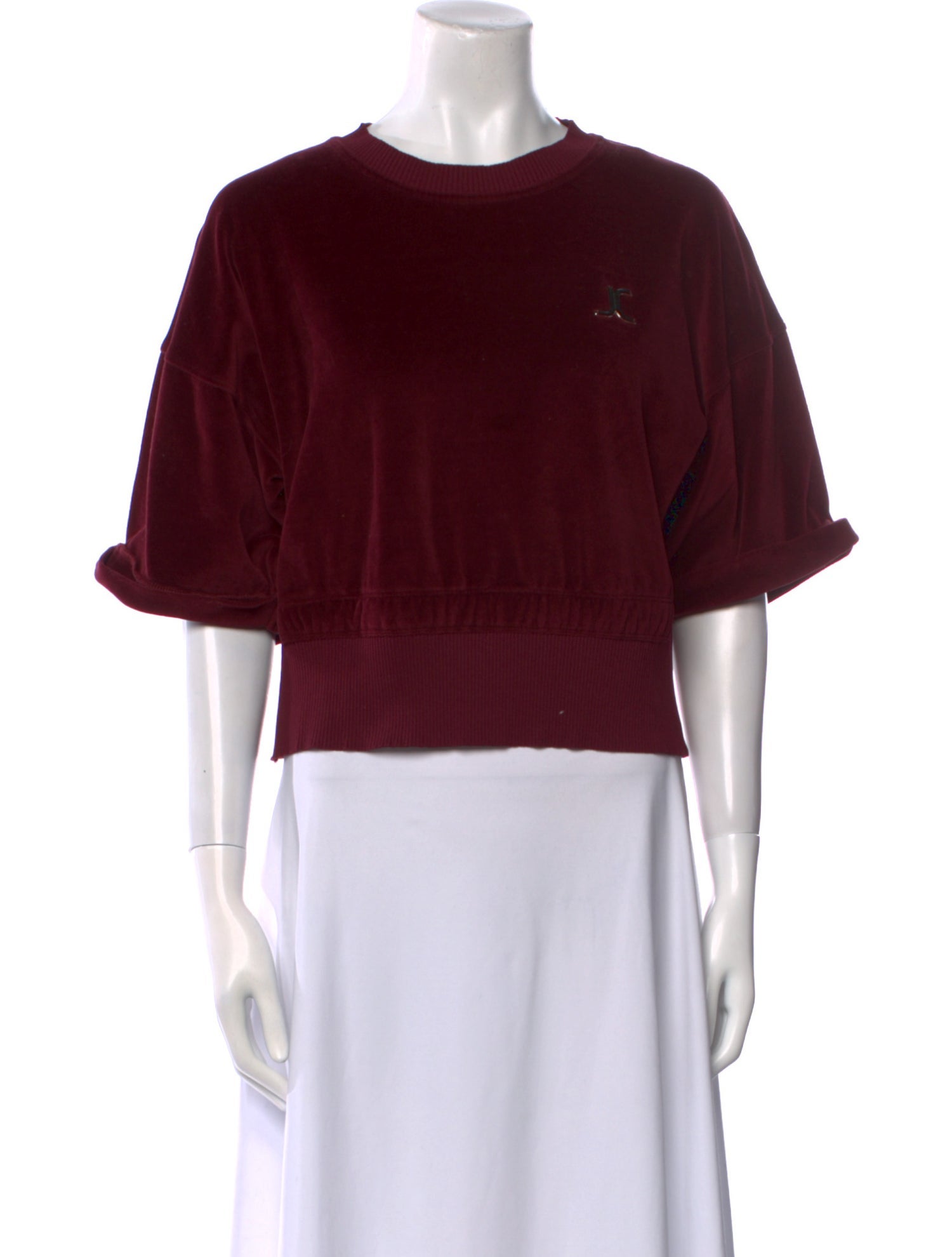 Just Cavalli Crew Neck Short Sleeve Crop Top