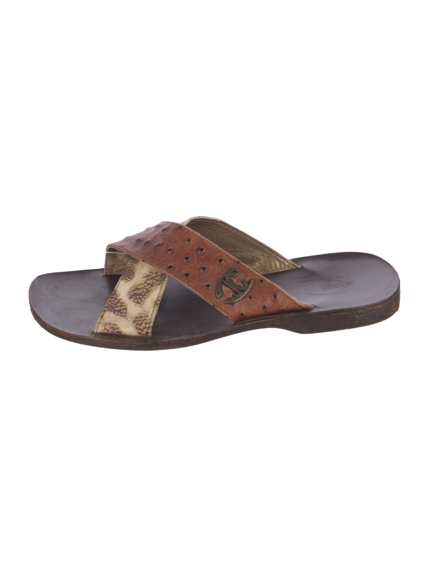Just Cavalli Leather Printed Slides