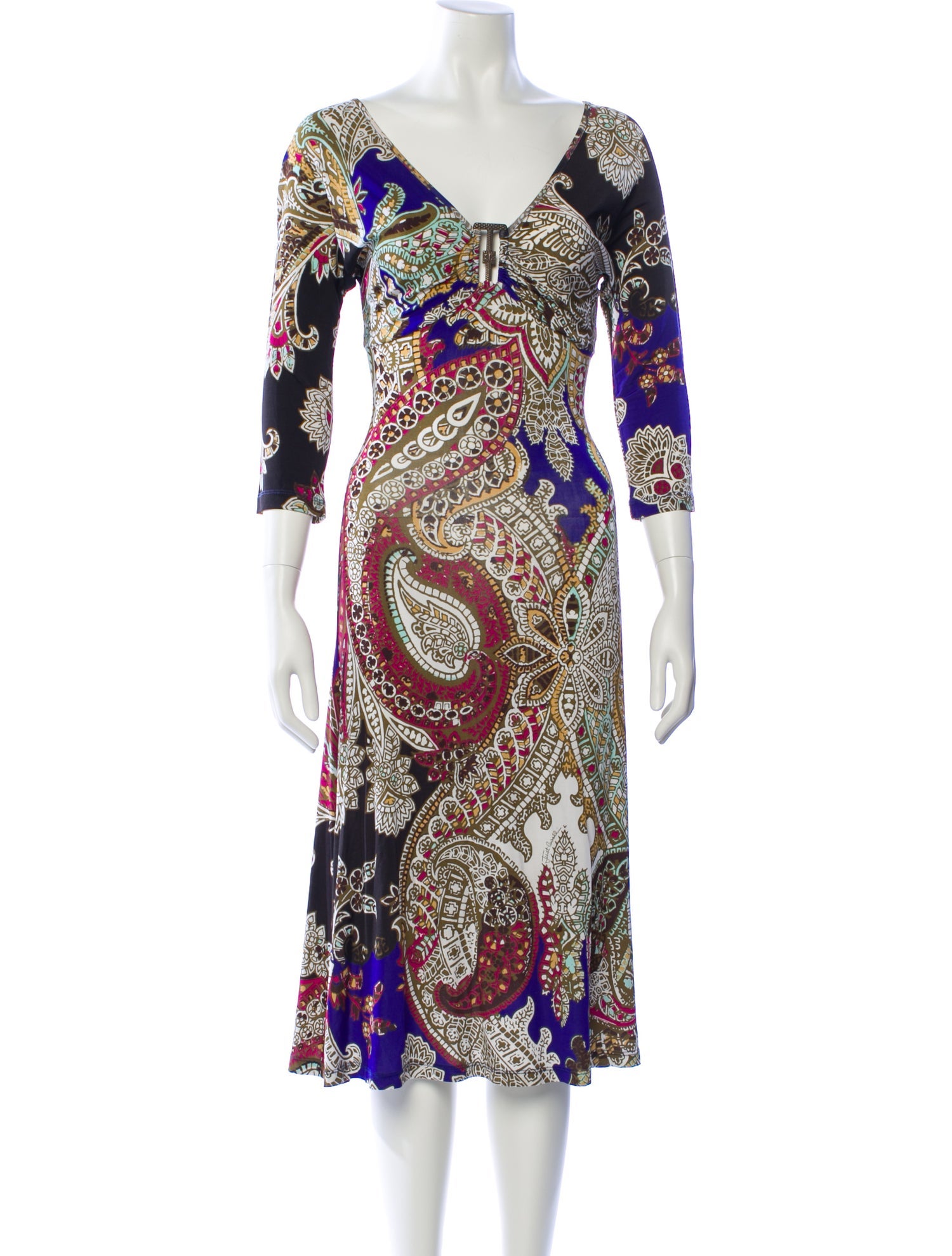 Just Cavalli Paisley Print Midi Length Dress