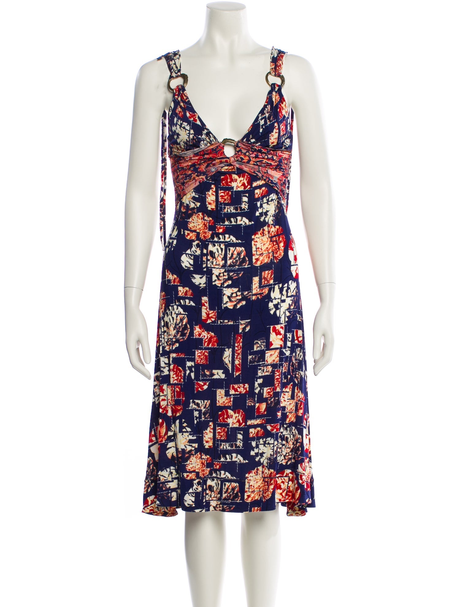 Just Cavalli Floral Print Knee-Length Dress w/ Tags