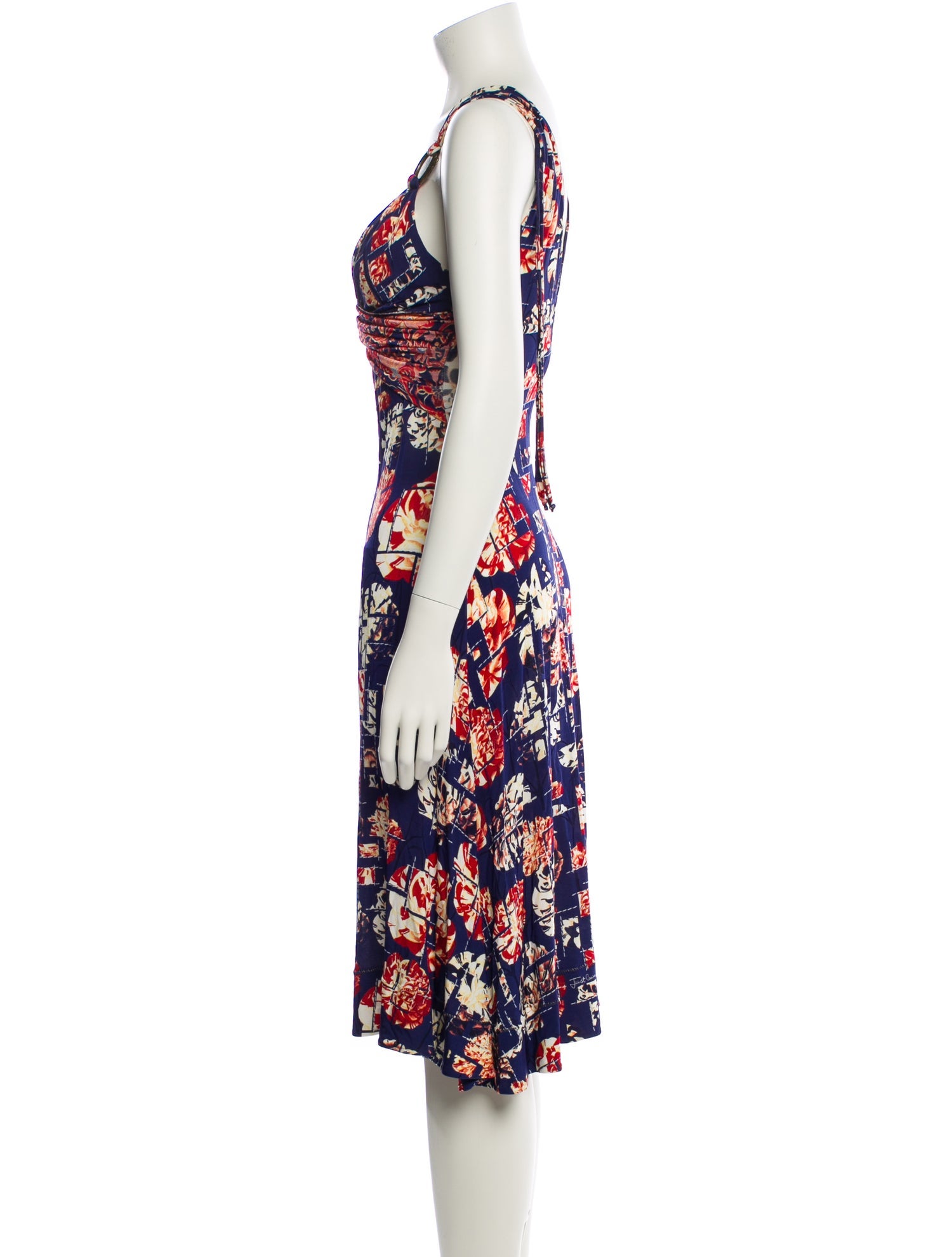 Just Cavalli Floral Print Knee-Length Dress w/ Tags
