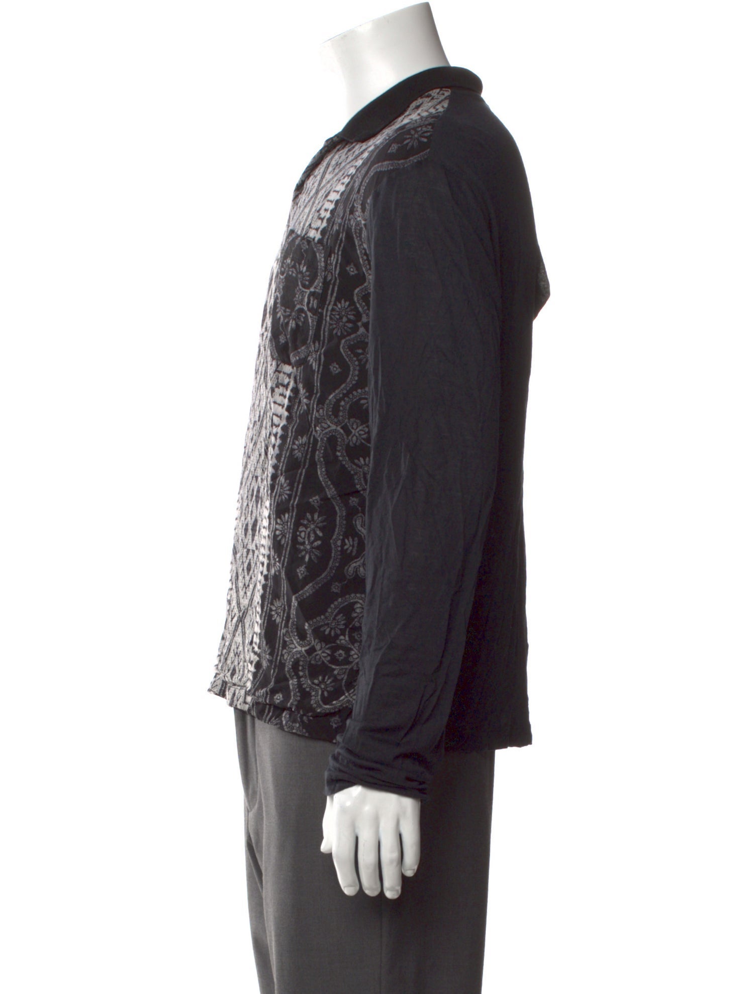 Just Cavalli Printed V-Neck Henley