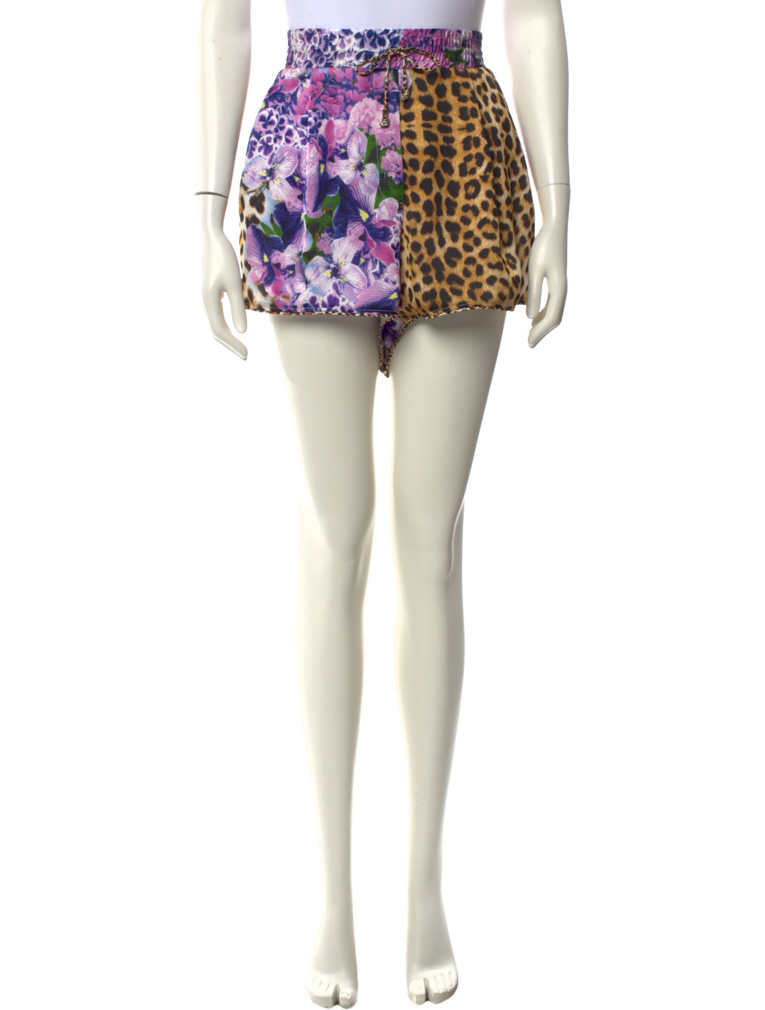 Just Cavalli Floral Print Mini Shorts