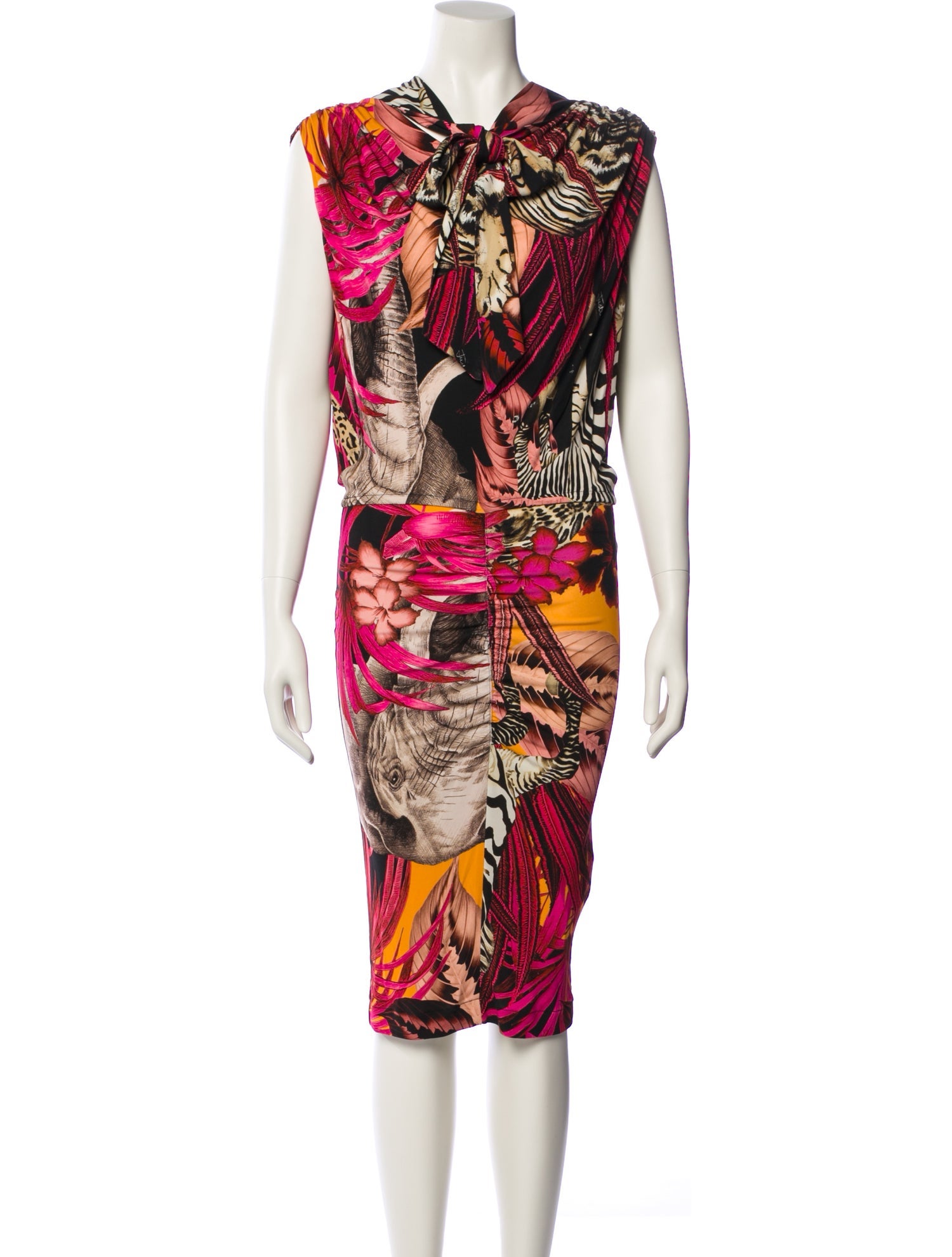 Just Cavalli Printed Knee-Length Dress