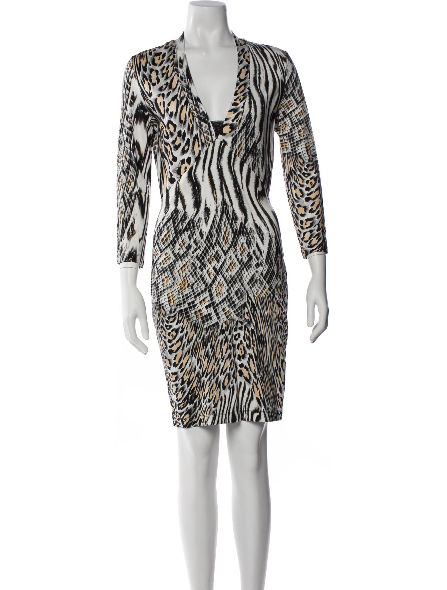 Just Cavalli Printed Knee-Length Dress w/ Tags