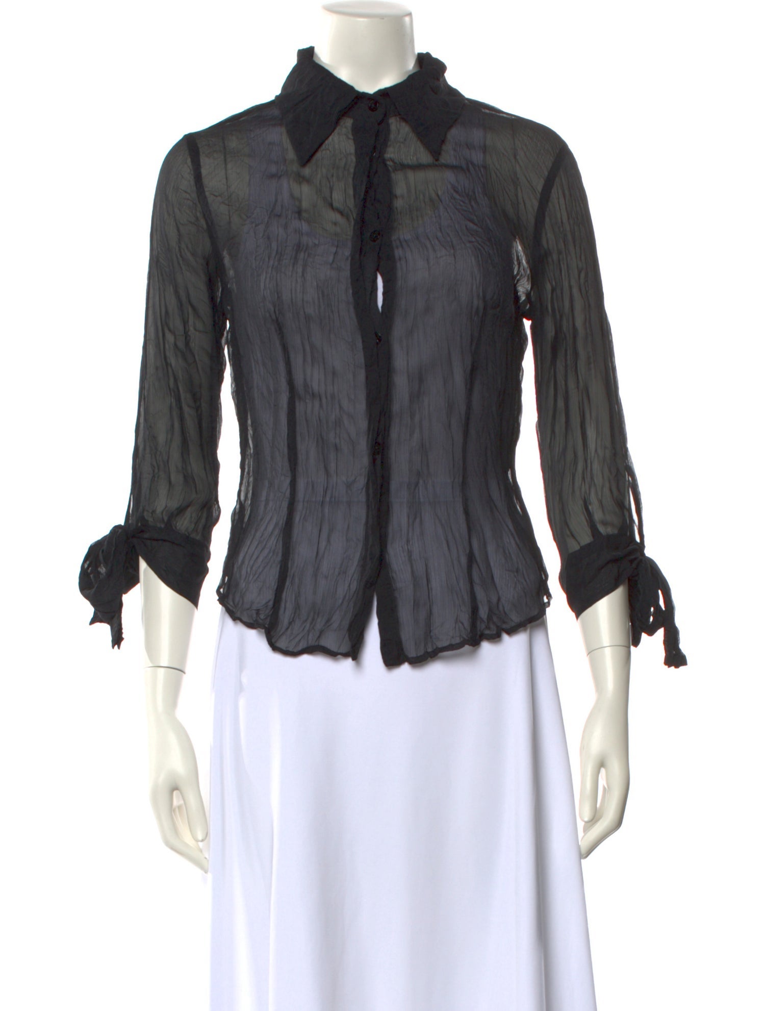 Just Cavalli Three-Quarter Sleeve Button-Up Top