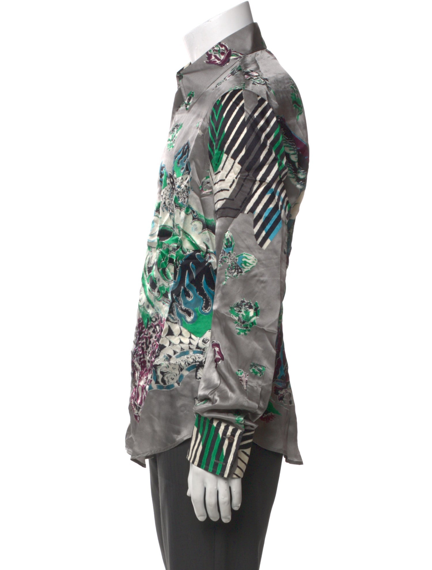 Just Cavalli 2000's Silk Denim Shirt