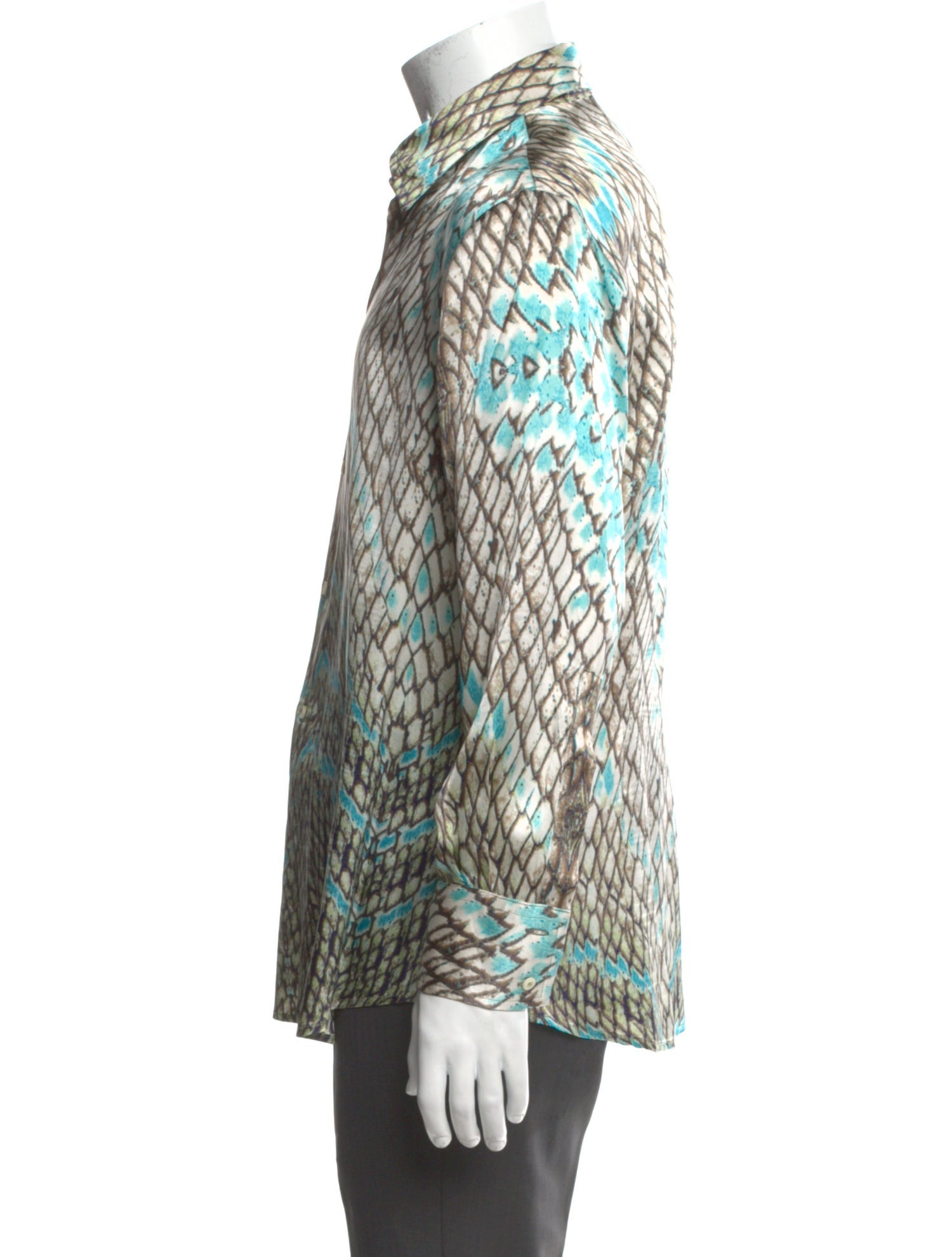 Just Cavalli Silk Animal Print Shirt