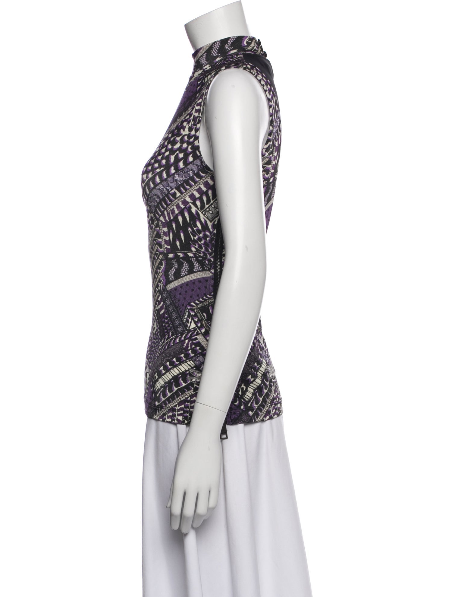 Just Cavalli Patterned Mock Neck Top