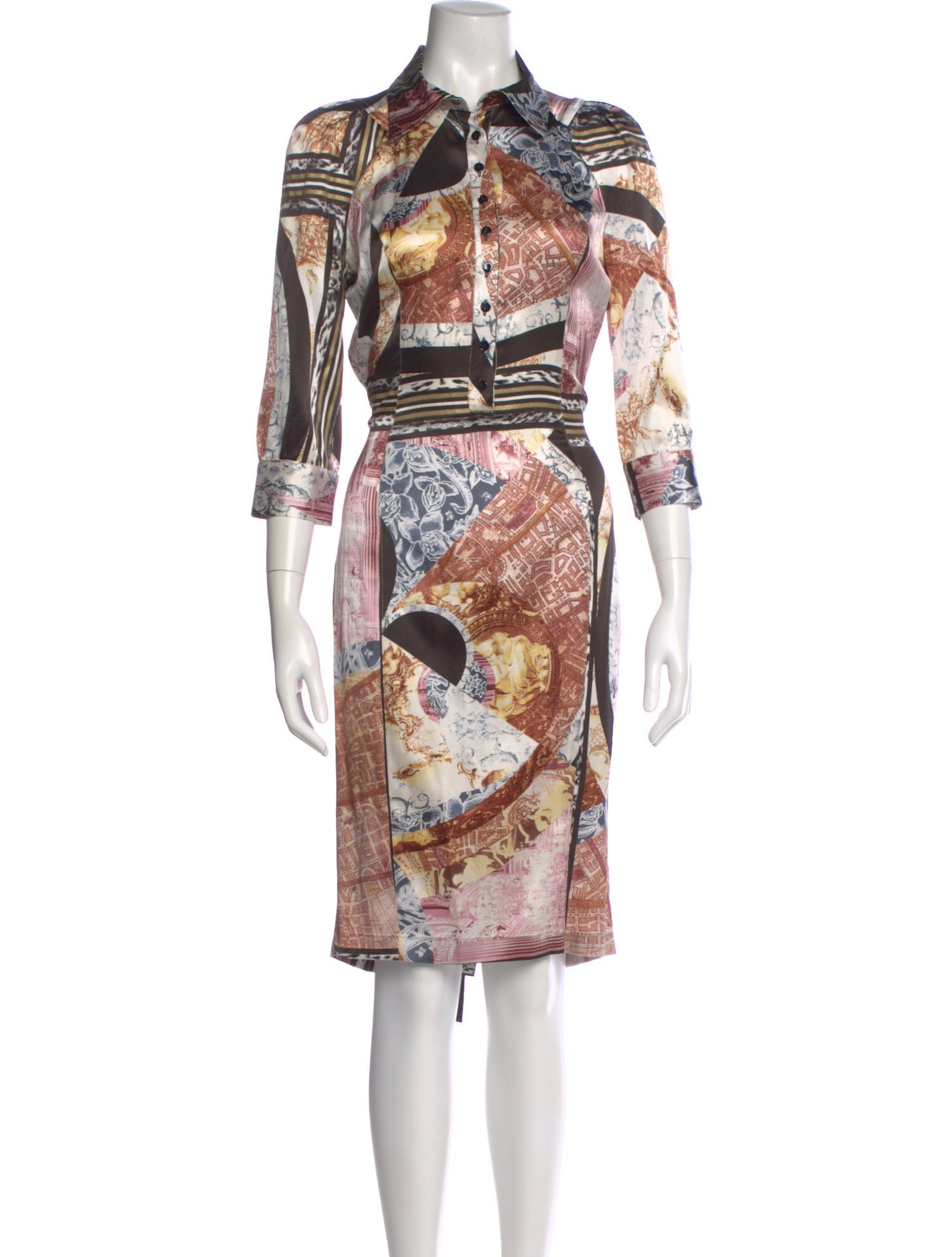 Just Cavalli Silk Knee-Length Dress
