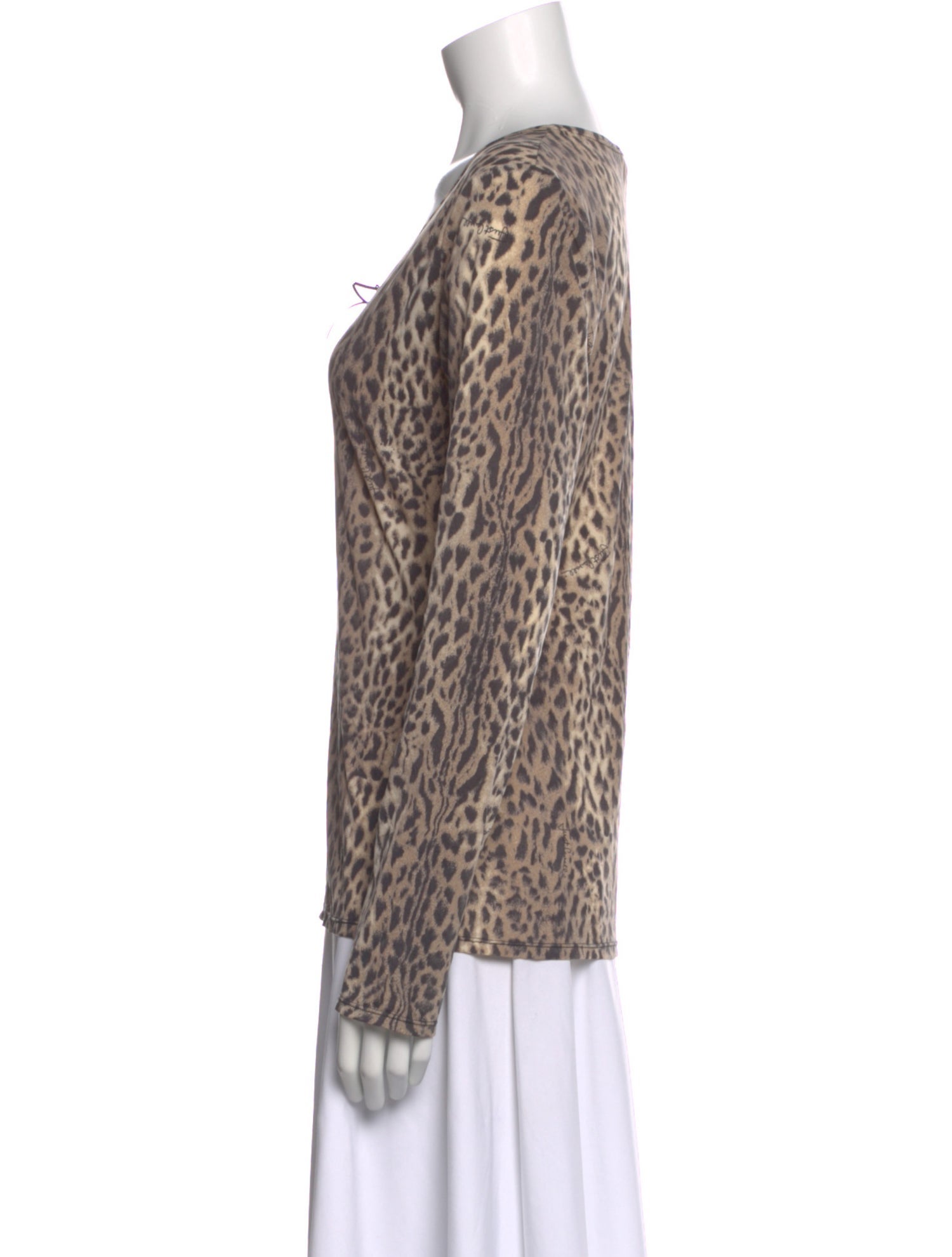 Just Cavalli Animal Print Crew Neck Top