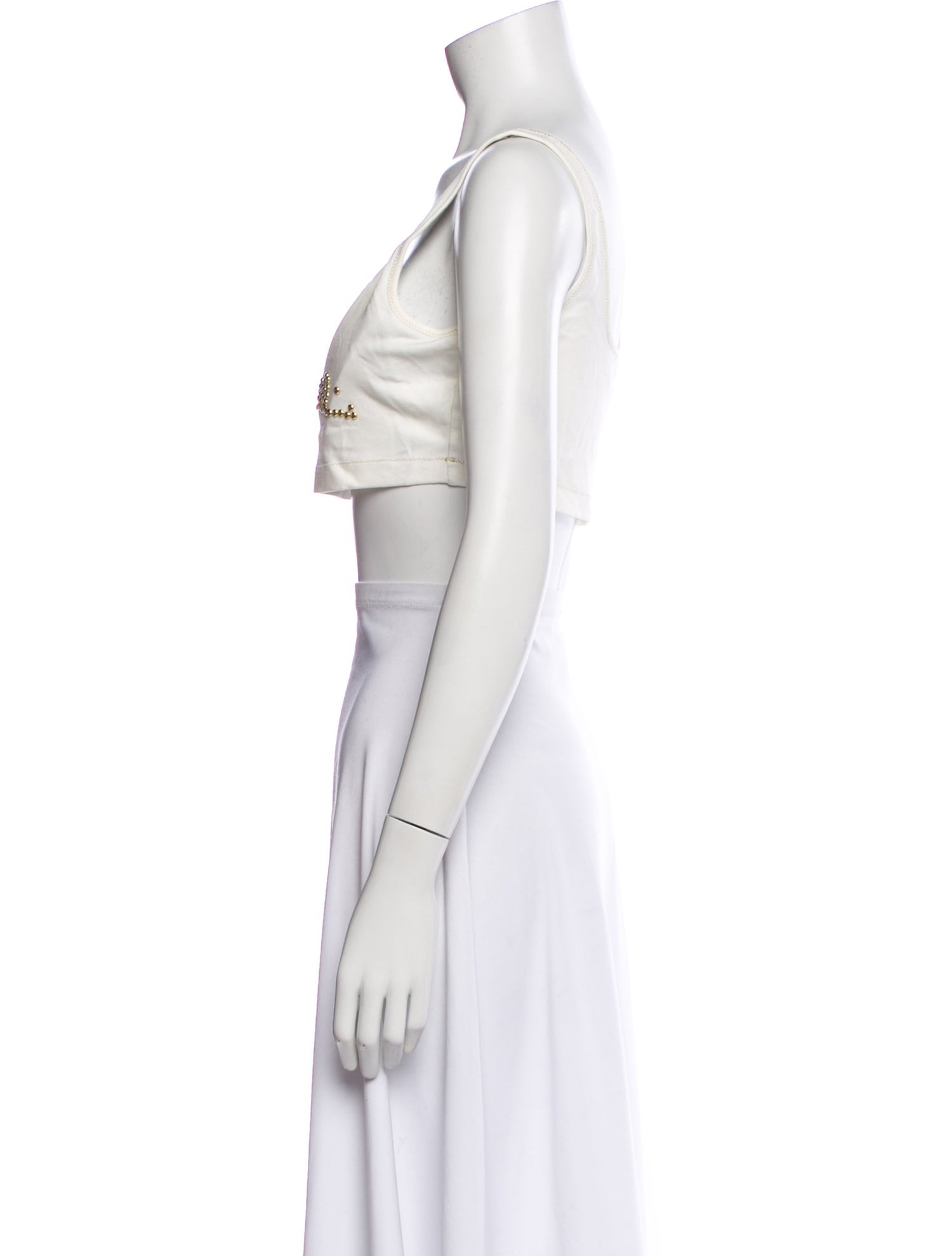 Just Cavalli Graphic Print Square Neckline Crop Top