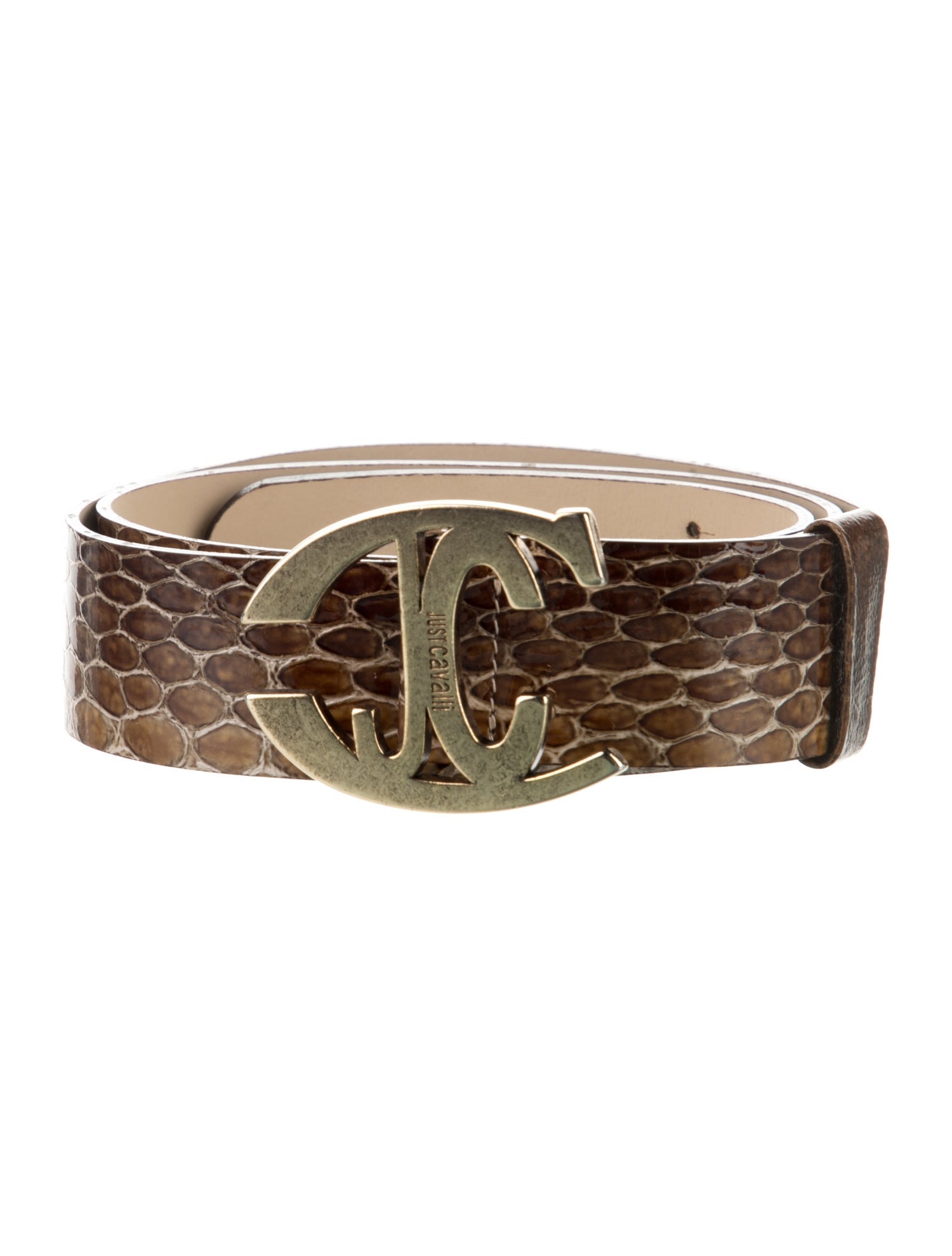 Just Cavalli Embossed Leather Belt