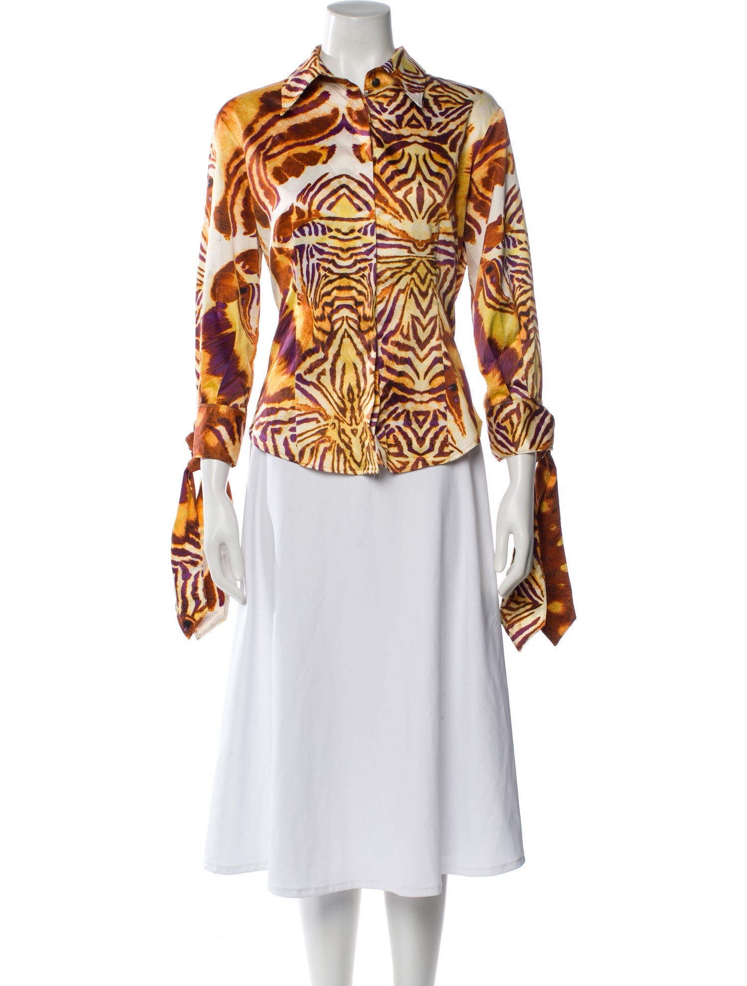 Just Cavalli Animal Print Long Sleeve Blouse