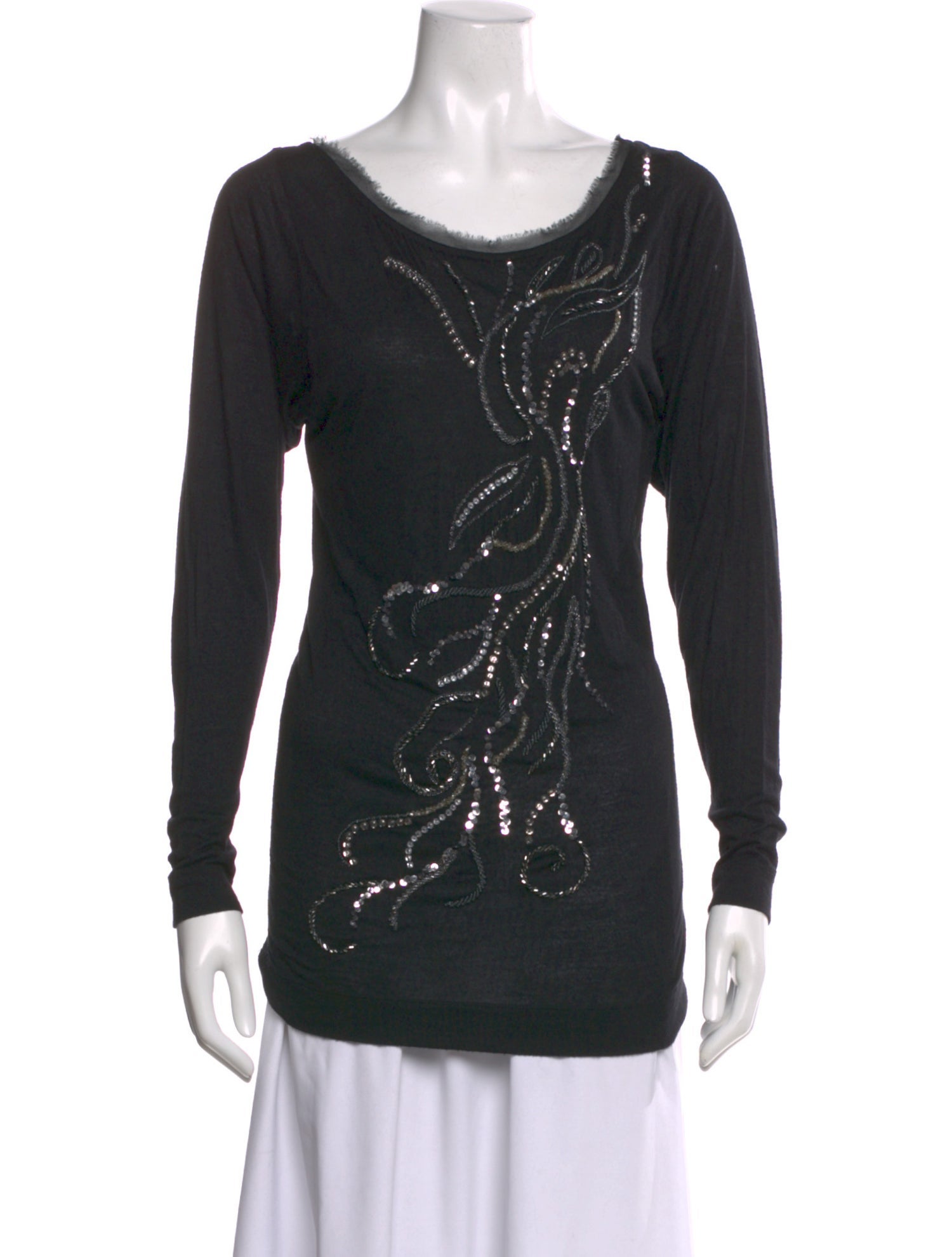 Just Cavalli Graphic Print Scoop Neck Top