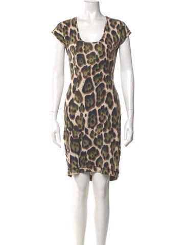Pre-owned Just Cavalli Animal Print Knee-length Dress In Neutral